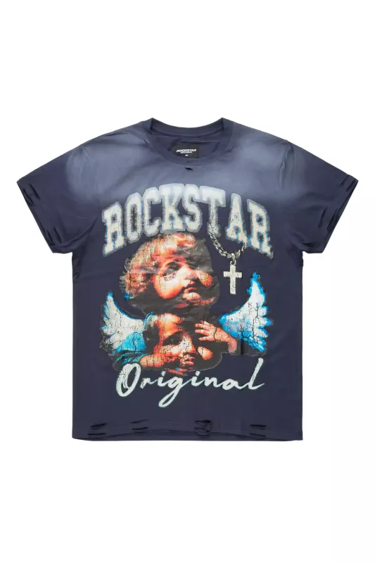Deiter Navy Oversized Graphic T-Shirt sold by Rockstar Original