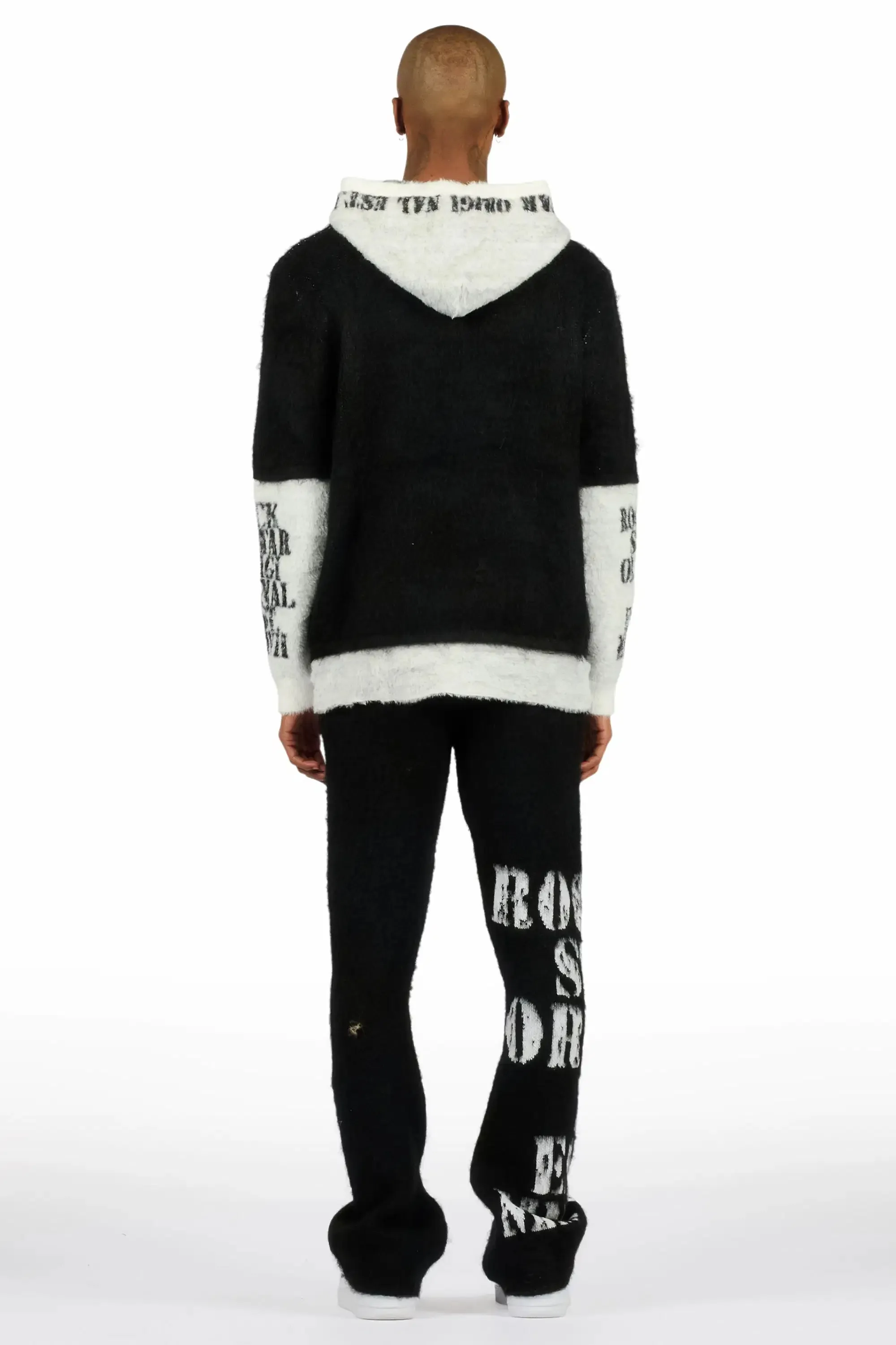 Steri Black Mohair Hoodie Stacked Flare Track Set sold by Rockstar Original product image thumbnail 4