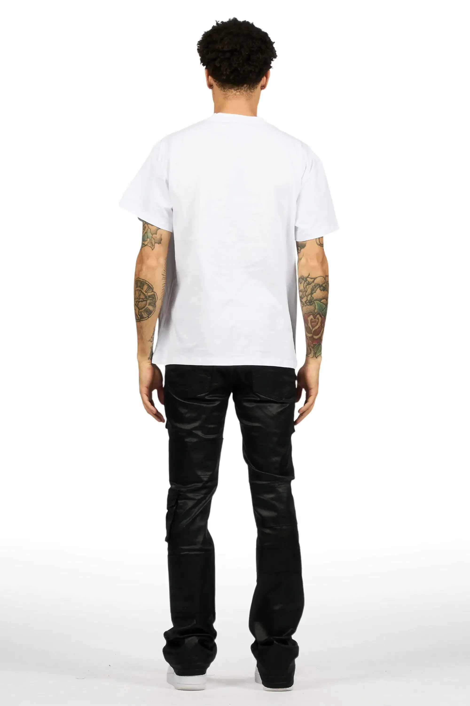 Folant Black Stacked Flare Coated Pant sold by Rockstar Original product image thumbnail 5