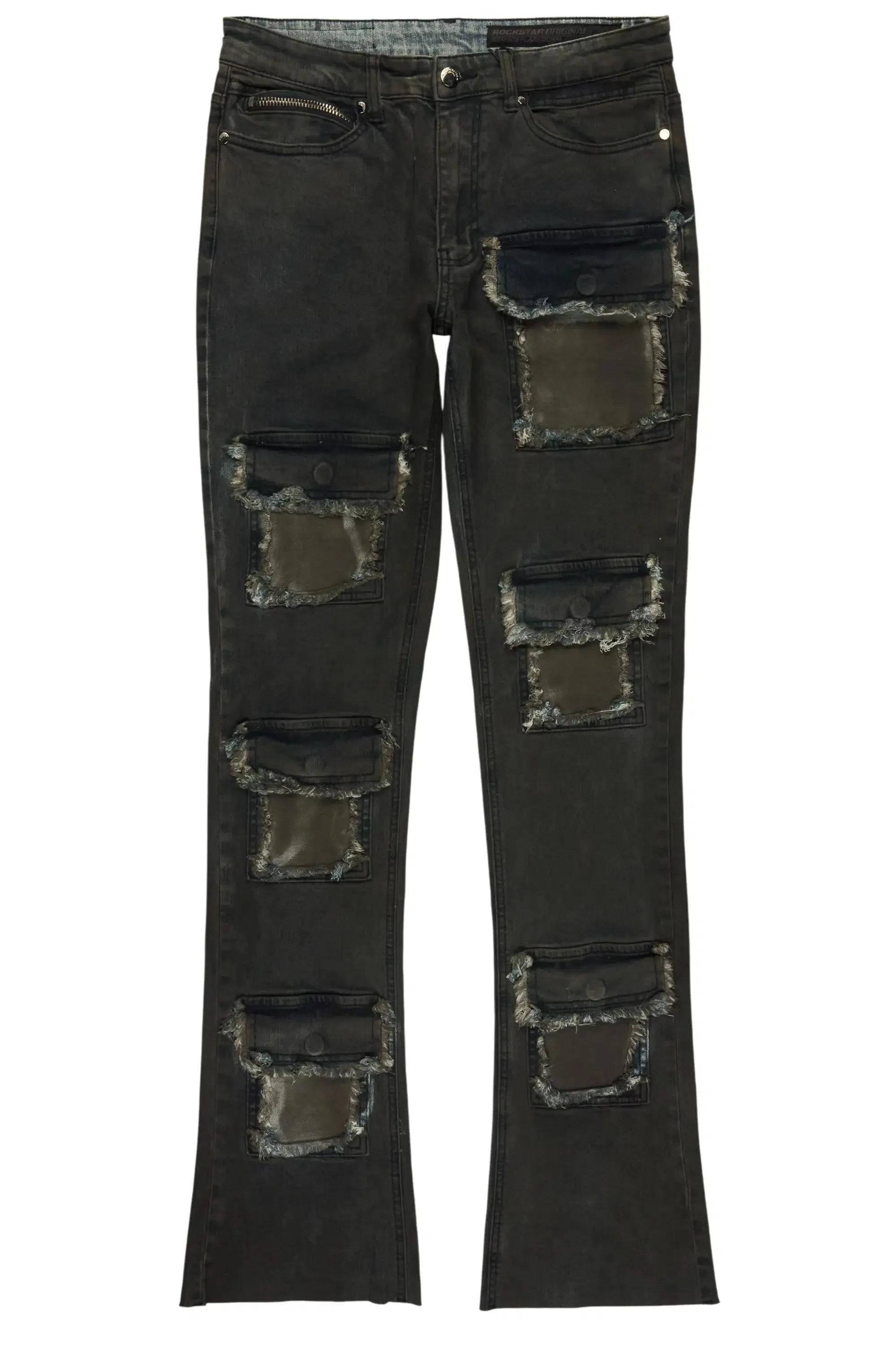 Petrus Blue Oil Wash Stacked Flare Jean sold by Rockstar Original product image thumbnail 2