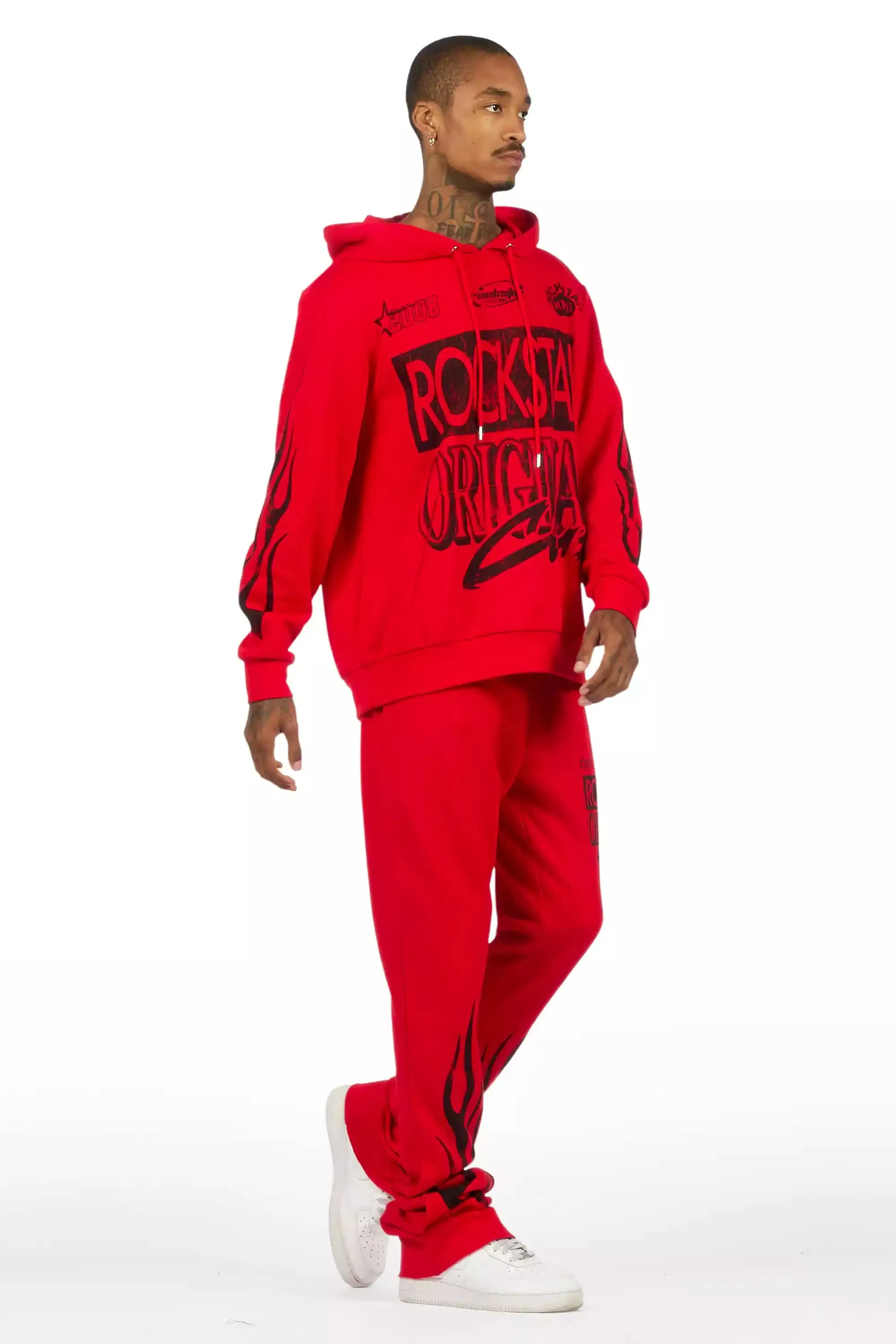 Rylok Red/Black Hoodie Stacked Track Set sold by Rockstar Original product image thumbnail 4