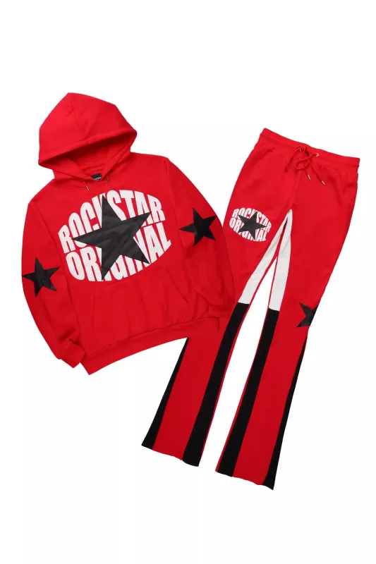 States Red/Black Hoodie Stacked Flare Track Set sold by Rockstar Original