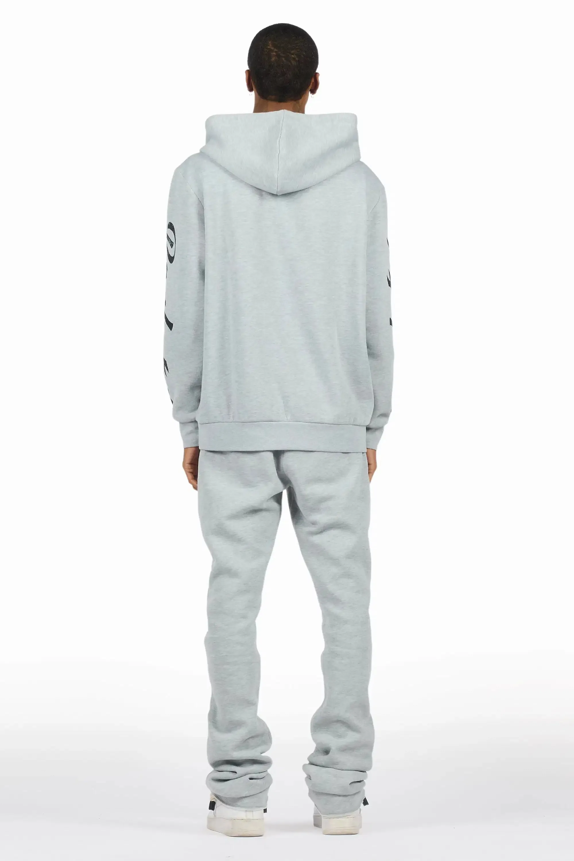 Blazon Heather Grey Hoodie/Stacked Pant Track Set sold by Rockstar Original product image thumbnail 5