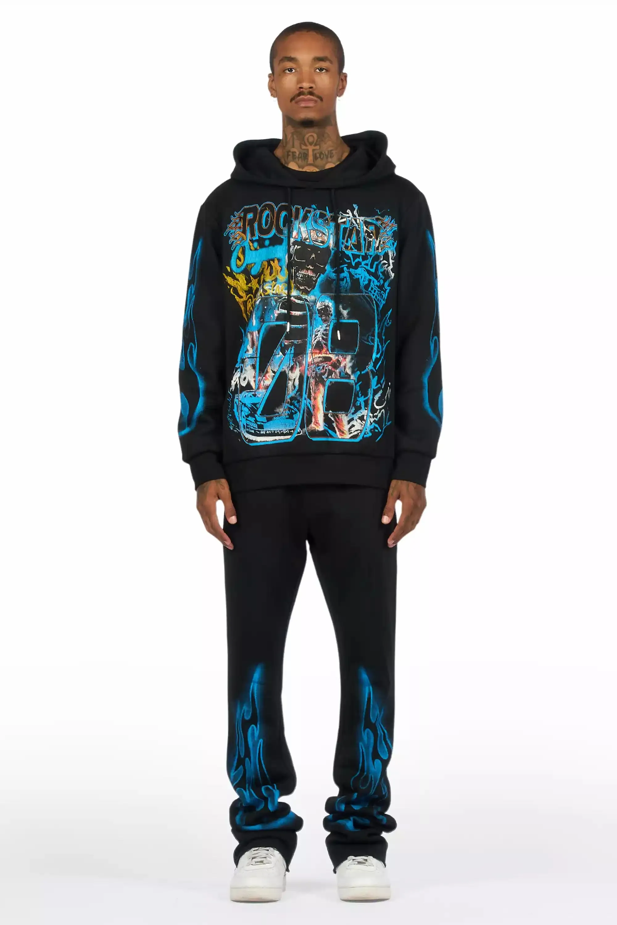 Eros Black Hoodie/Stacked Pant Track Set sold by Rockstar Original product image thumbnail 2