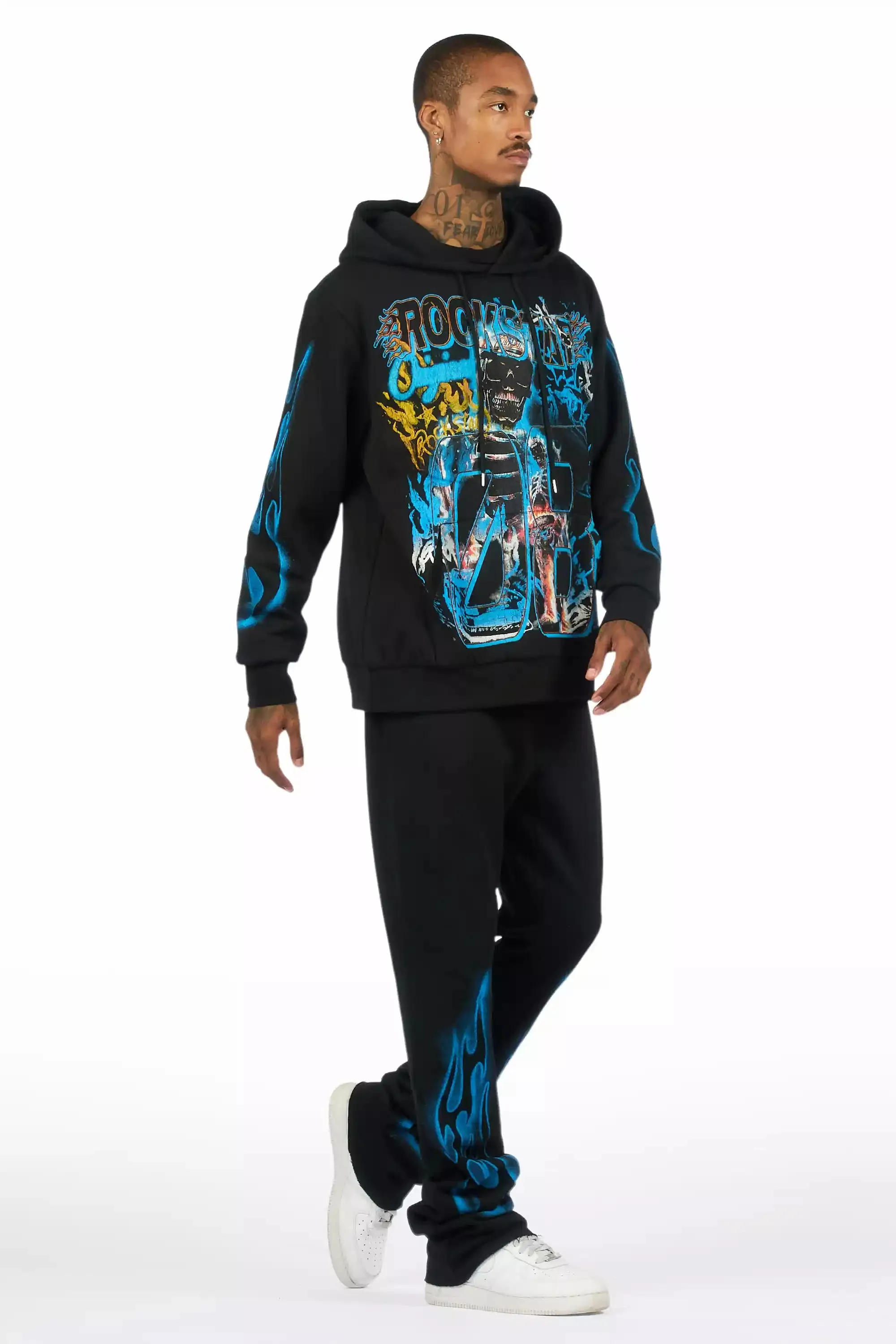 Eros Black Hoodie/Stacked Pant Track Set sold by Rockstar Original product image thumbnail 4