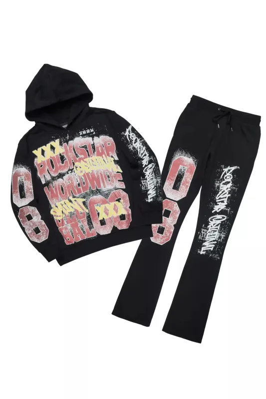 Parco Black Hoodie Stacked Track Set sold by Rockstar Original