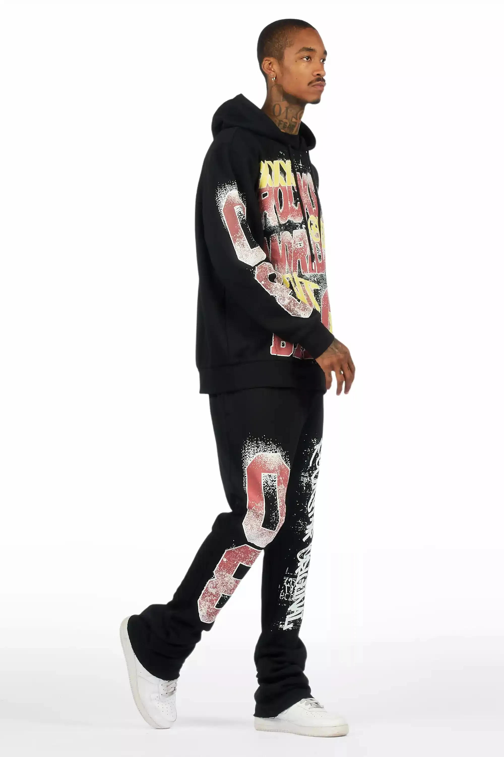 Parco Black Hoodie Stacked Track Set sold by Rockstar Original product image thumbnail 3