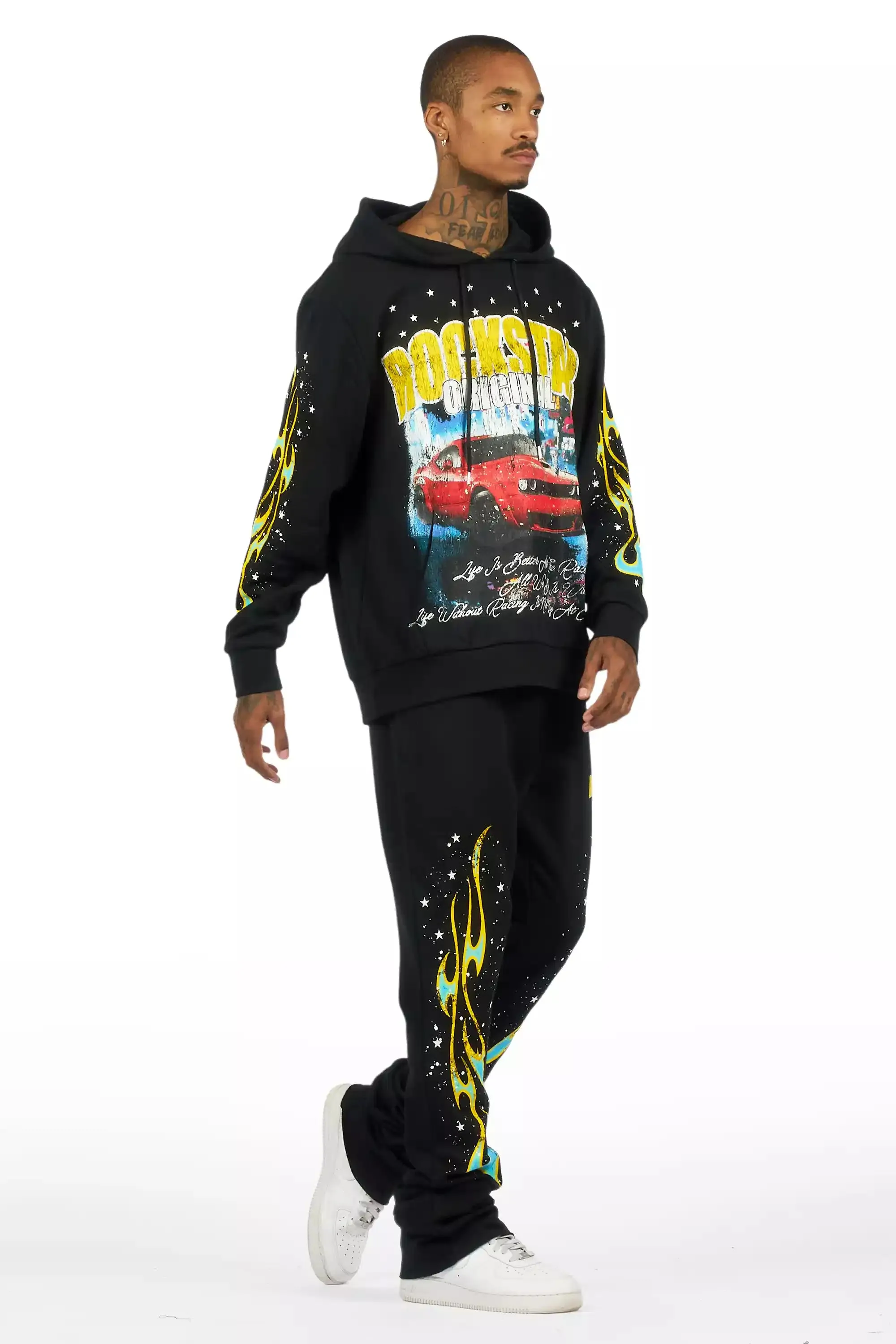 Tokyo Car Black Hoodie Stacked Track Set sold by Rockstar Original product image thumbnail 4