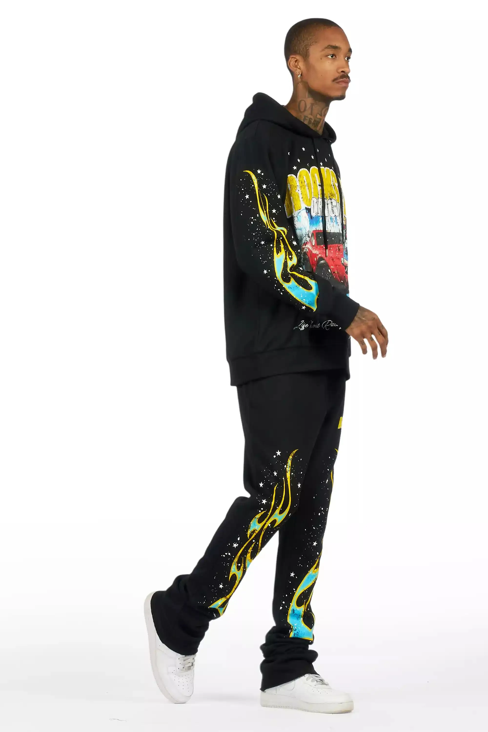 Tokyo Car Black Hoodie Stacked Track Set sold by Rockstar Original product image thumbnail 3