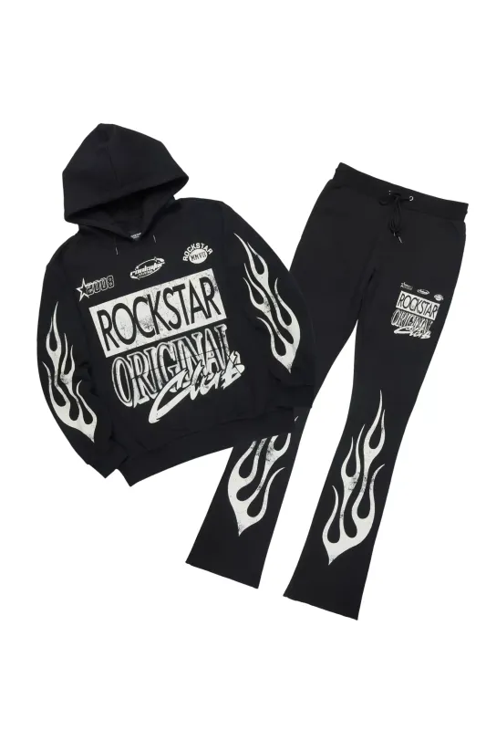 Rylok Black Hoodie Stacked Track Set sold by Rockstar Original