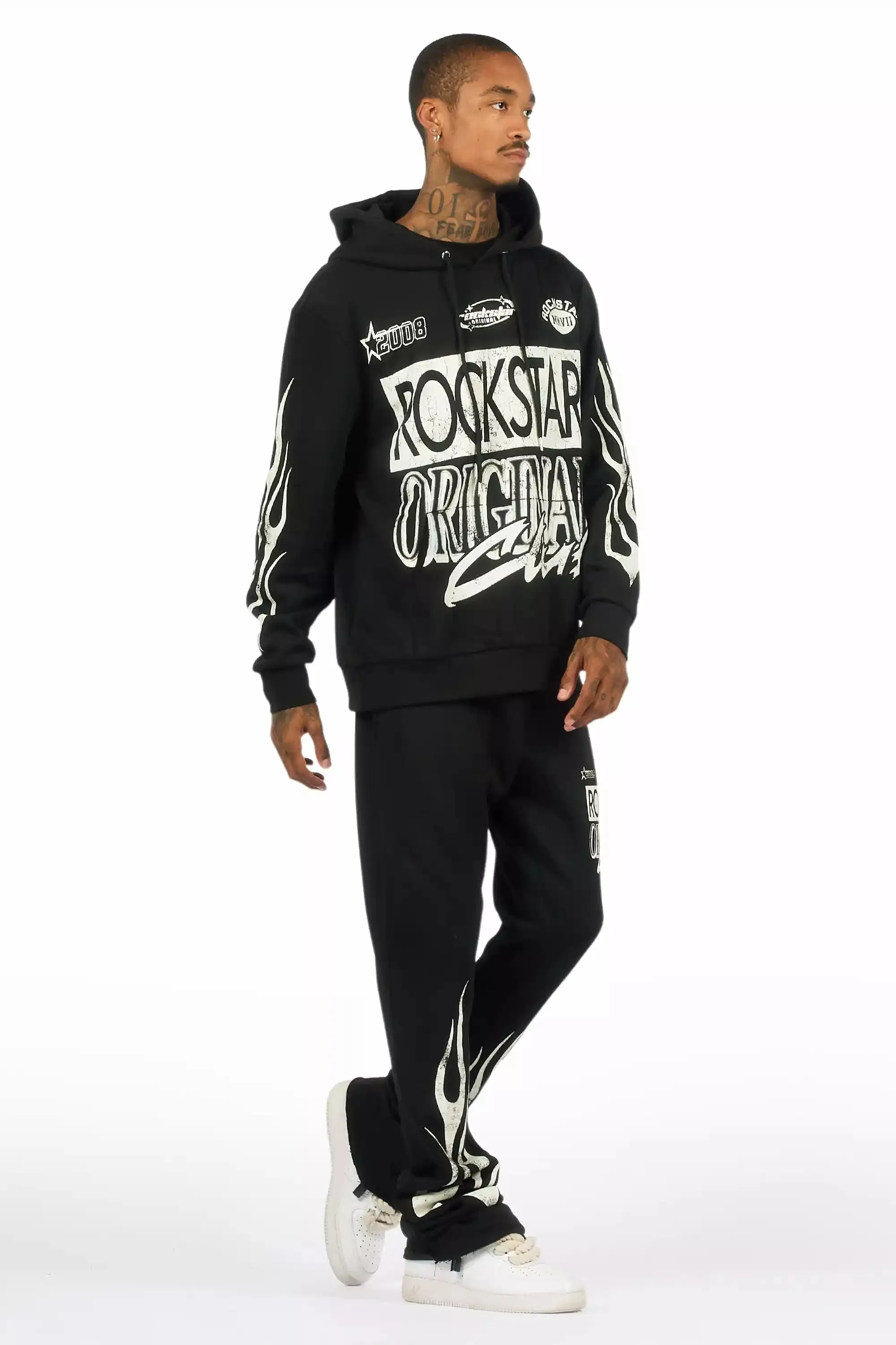 Rylok Black Hoodie Stacked Track Set sold by Rockstar Original product image thumbnail 4