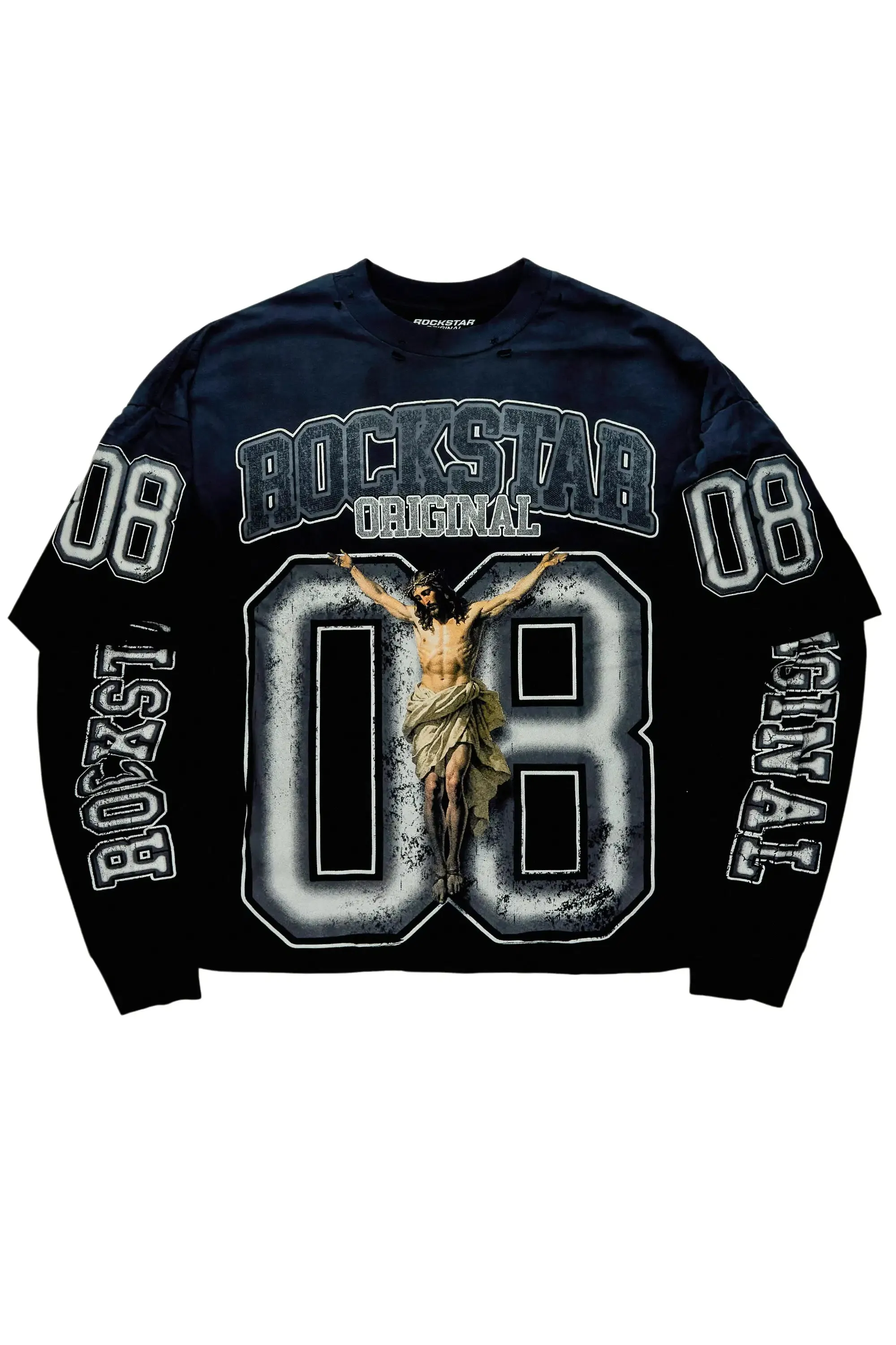 Fields Black/Grey Double Layer Long Sleeve Graphic T-Shirt sold by Rockstar Original