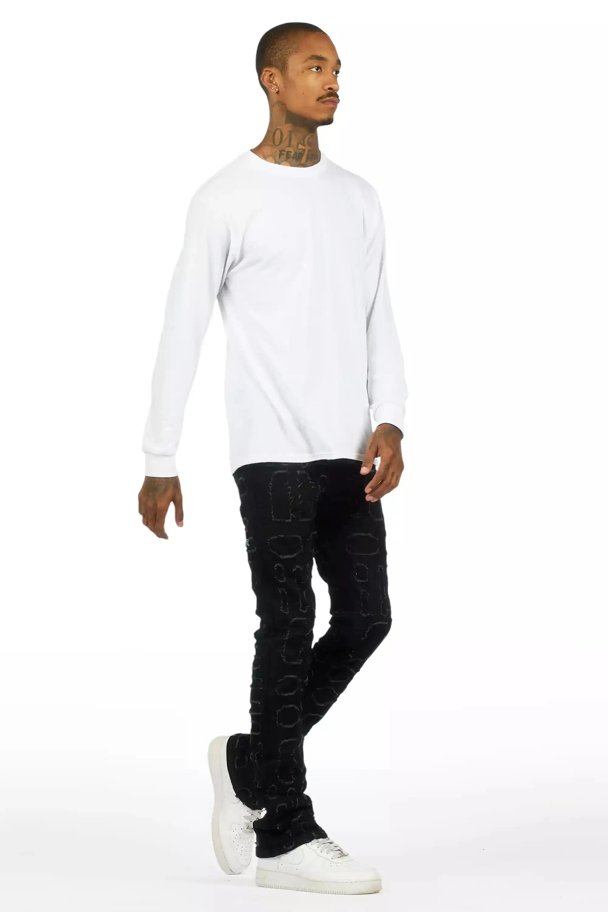 Gribo Black Stacked Flare Jean sold by Rockstar Original product image thumbnail 5