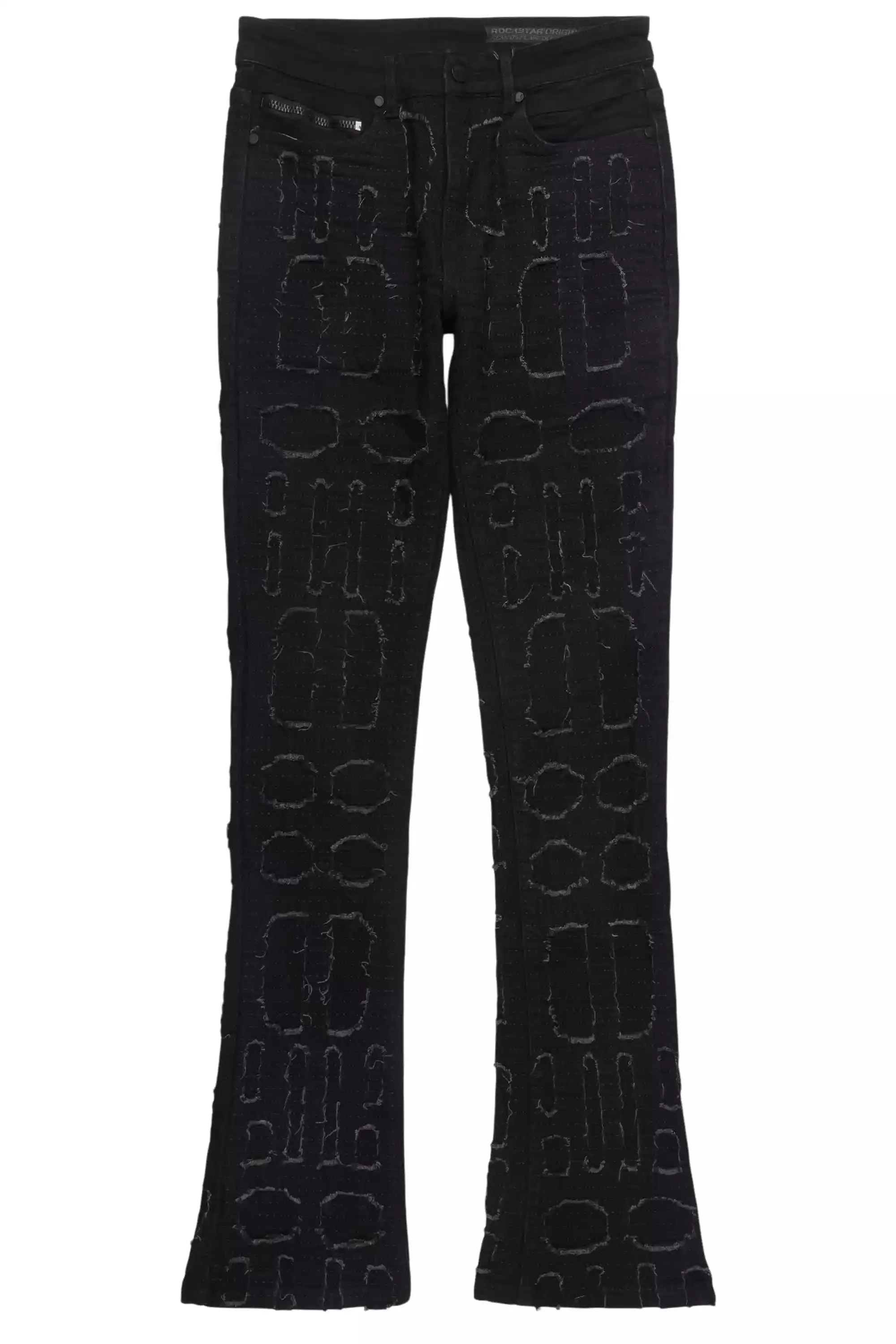 Gribo Black Stacked Flare Jean sold by Rockstar Original product image thumbnail 2