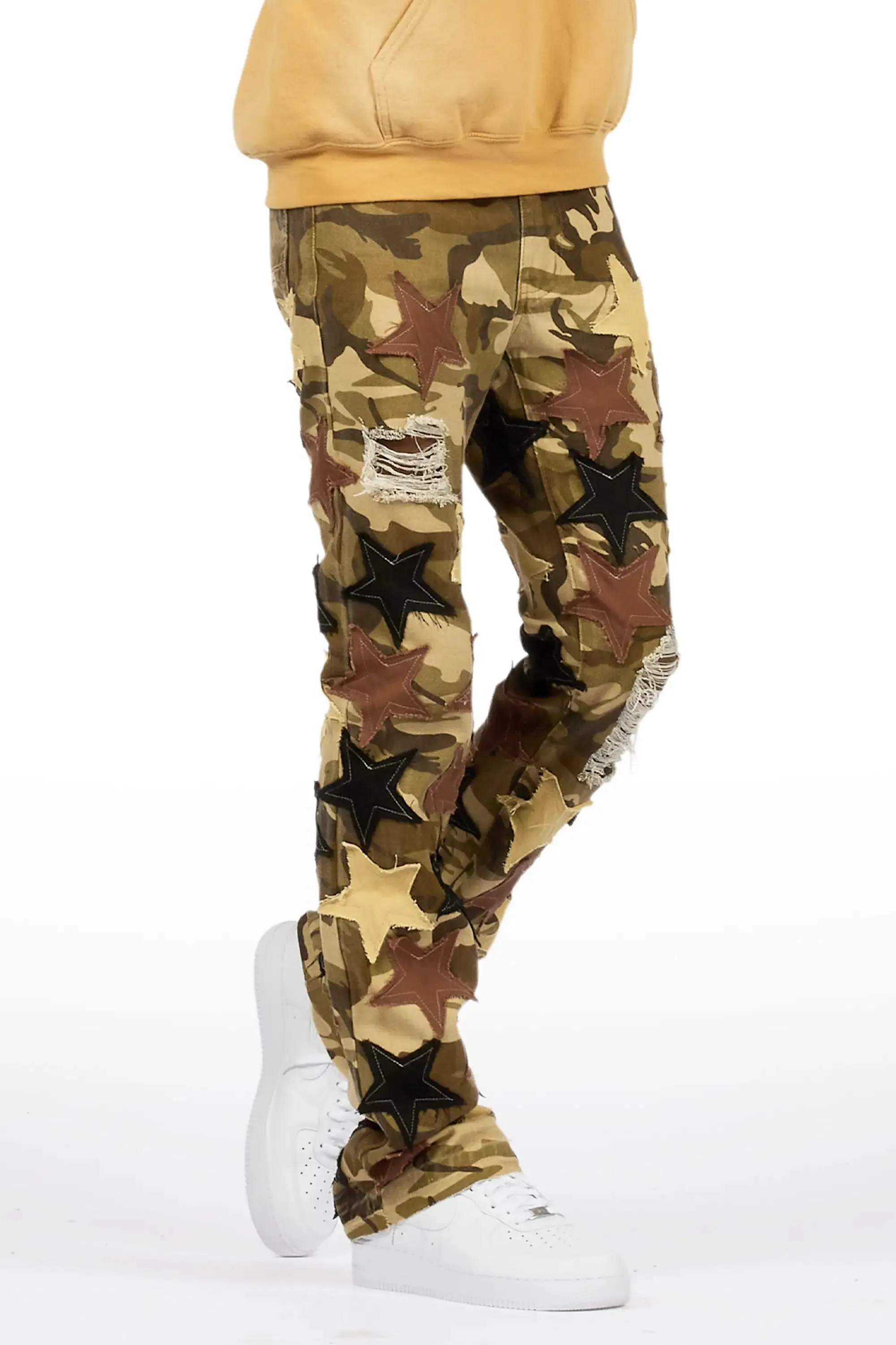 StarLane Brown Camo Stacked Flare Jean sold by Rockstar Original