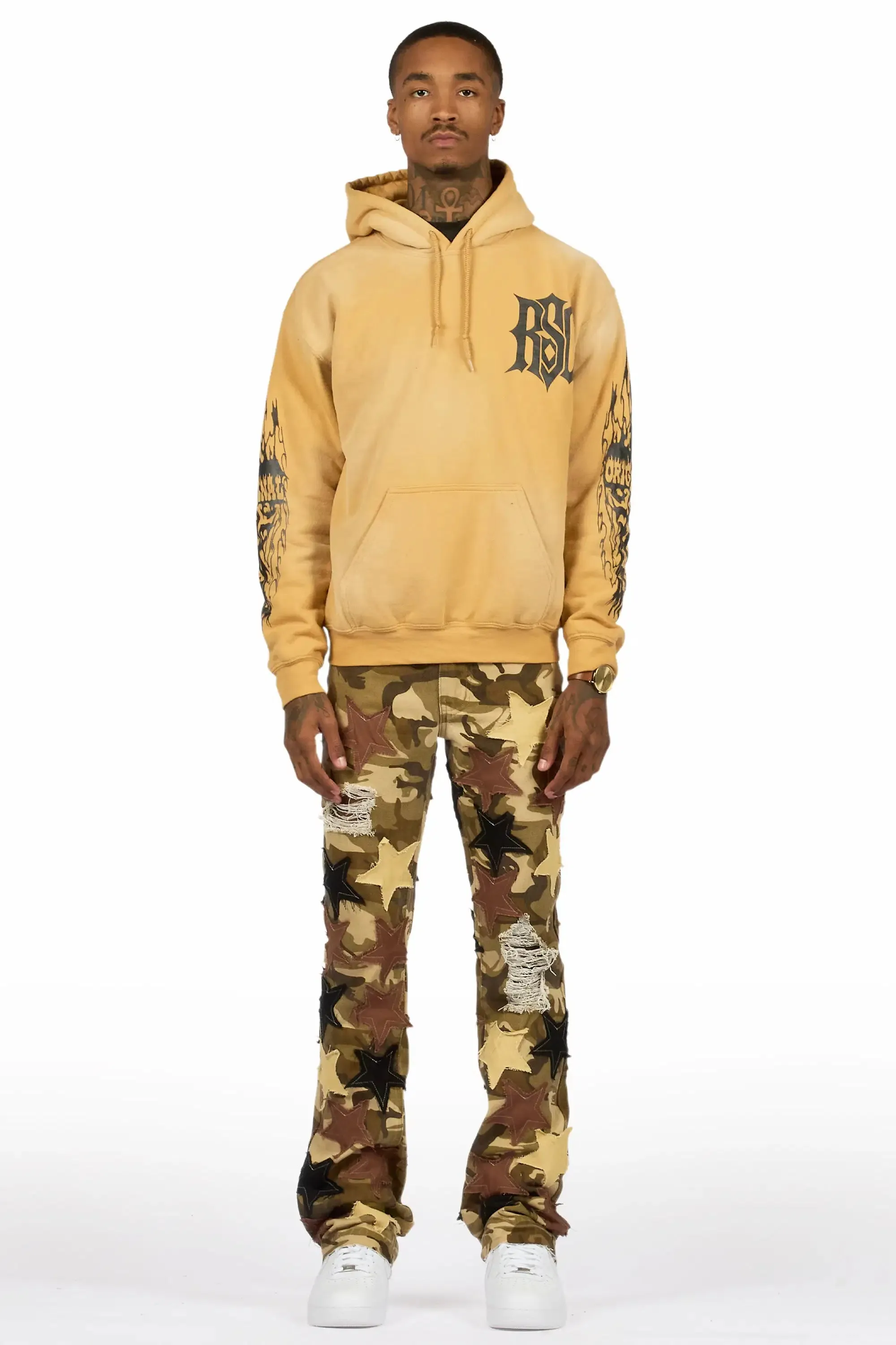 StarLane Brown Camo Stacked Flare Jean sold by Rockstar Original product image thumbnail 3