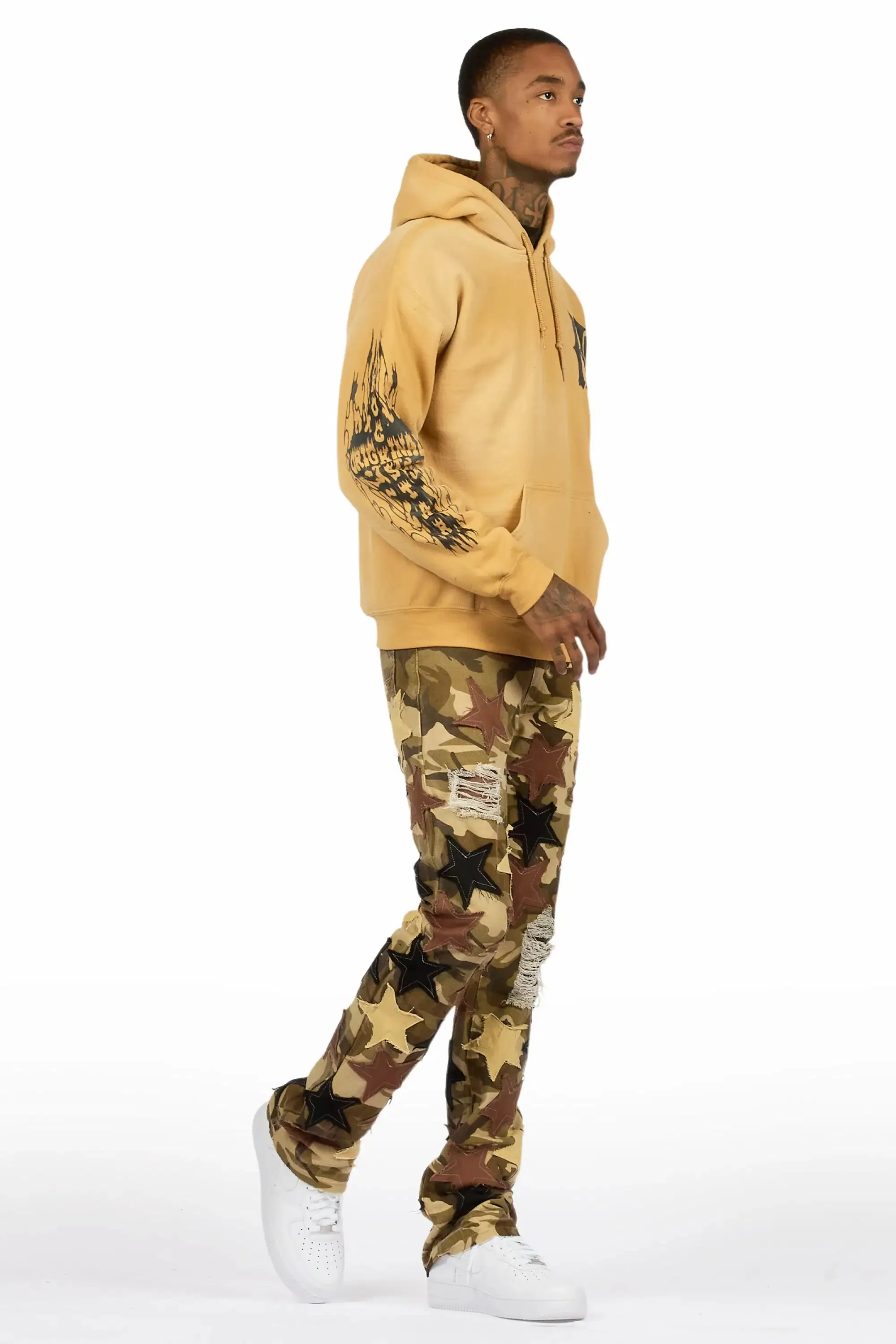 StarLane Brown Camo Stacked Flare Jean sold by Rockstar Original product image thumbnail 4
