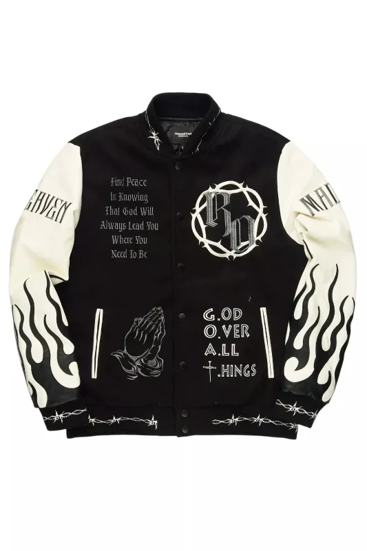 Caelus Black Varsity Jacket made by Rockstar Original