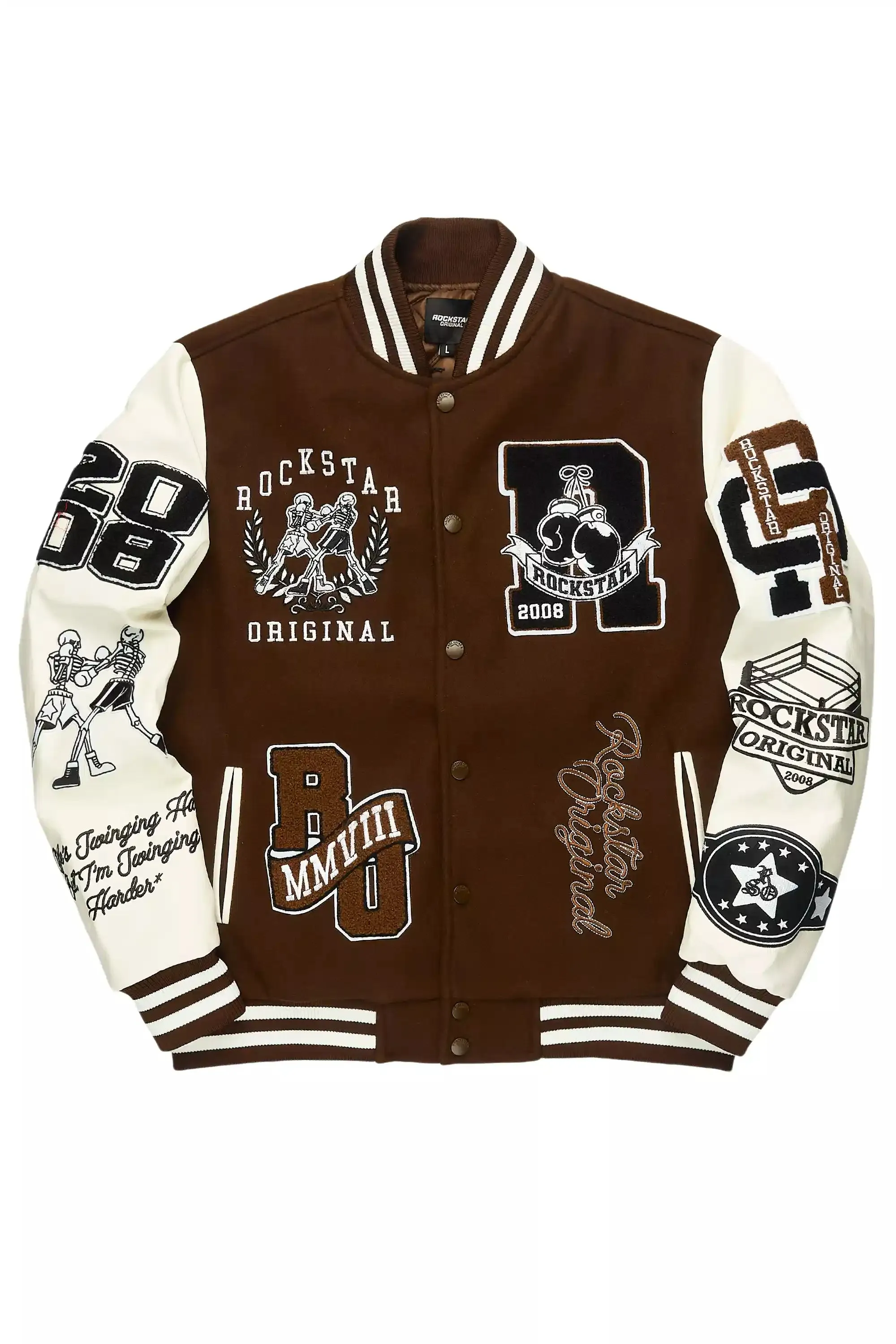 Lutador Brown Varsity Jacket sold by Rockstar Original