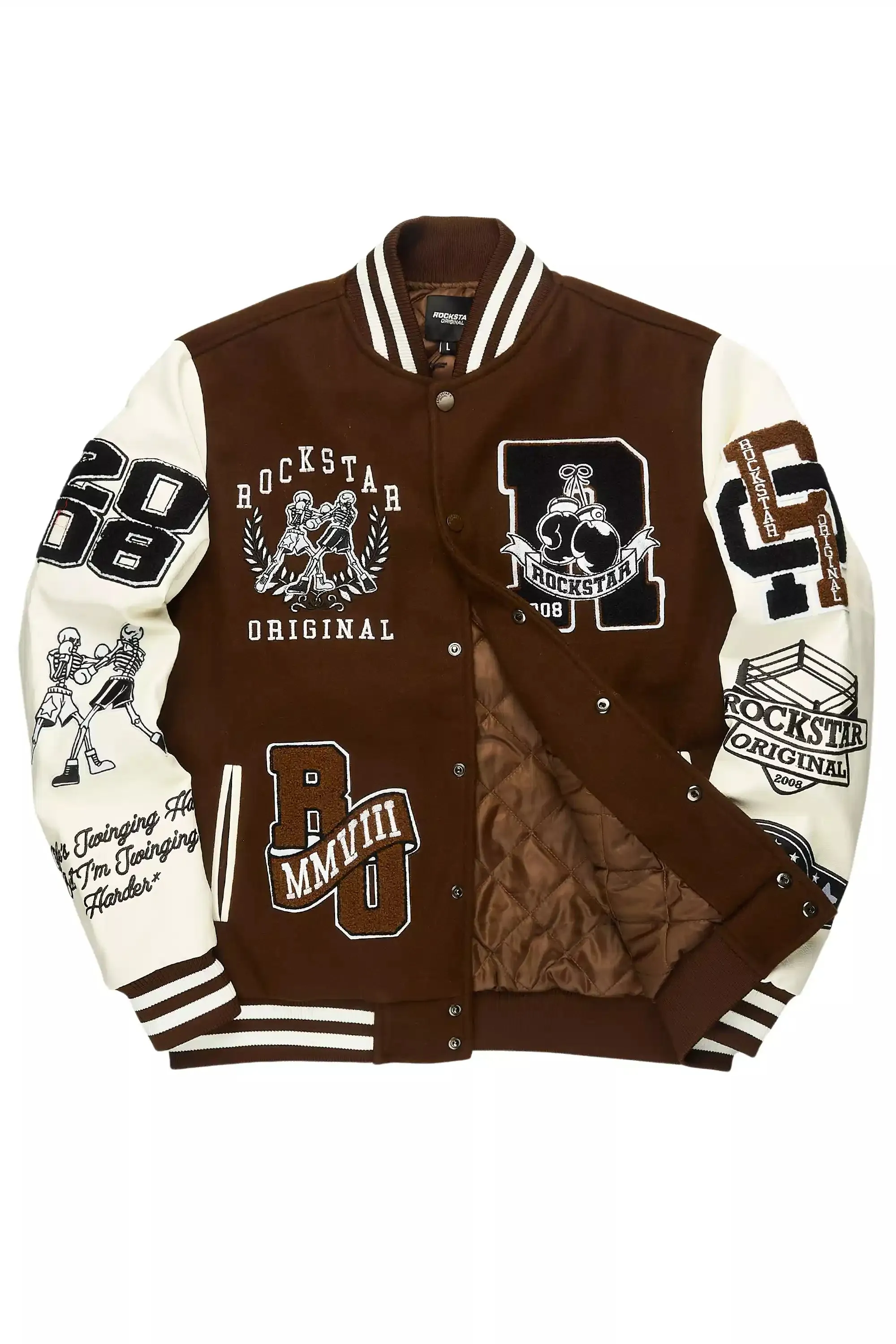 Lutador Brown Varsity Jacket sold by Rockstar Original product image thumbnail 2