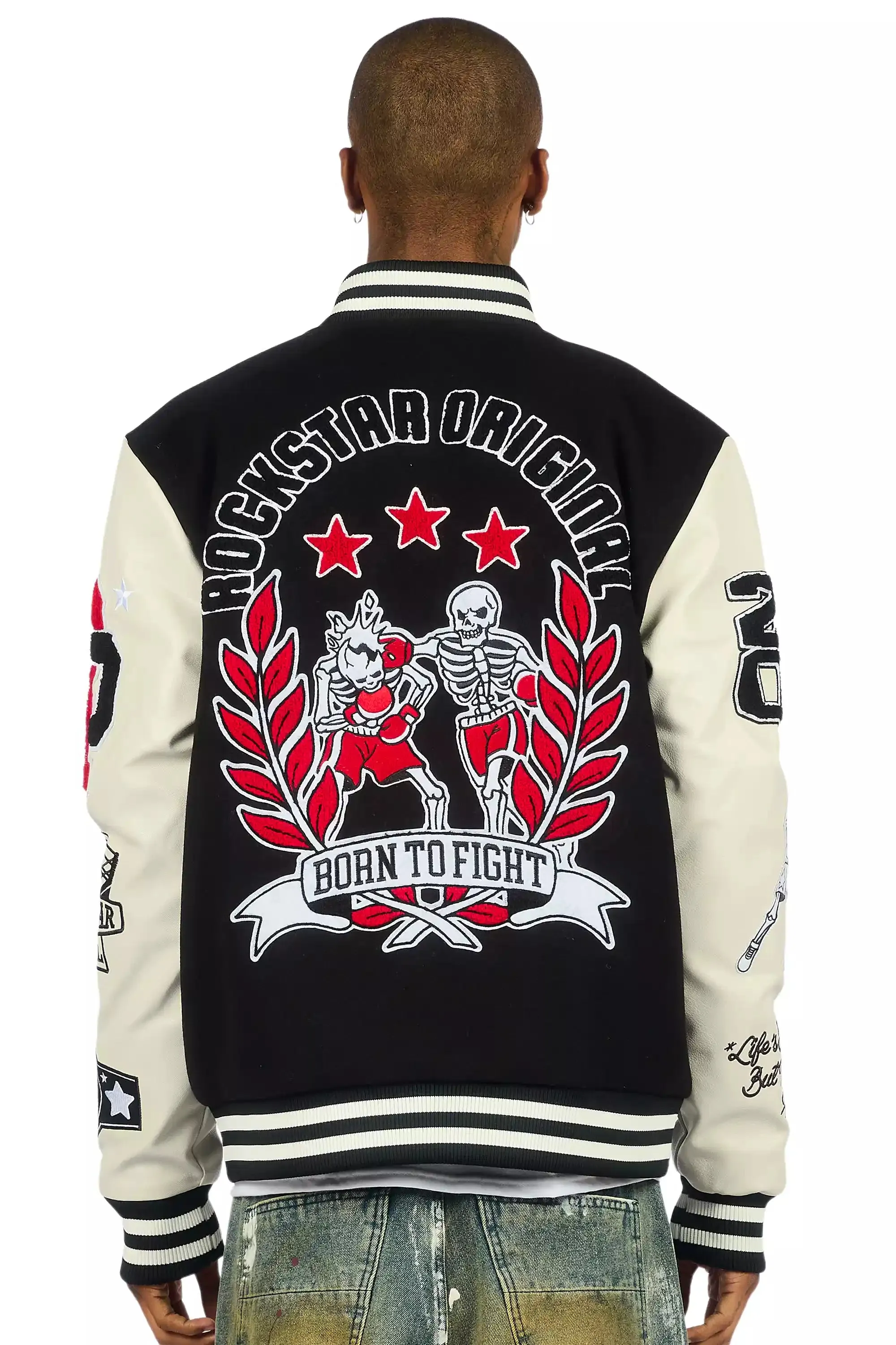Lutador Black Varsity Jacket sold by Rockstar Original product image thumbnail 5