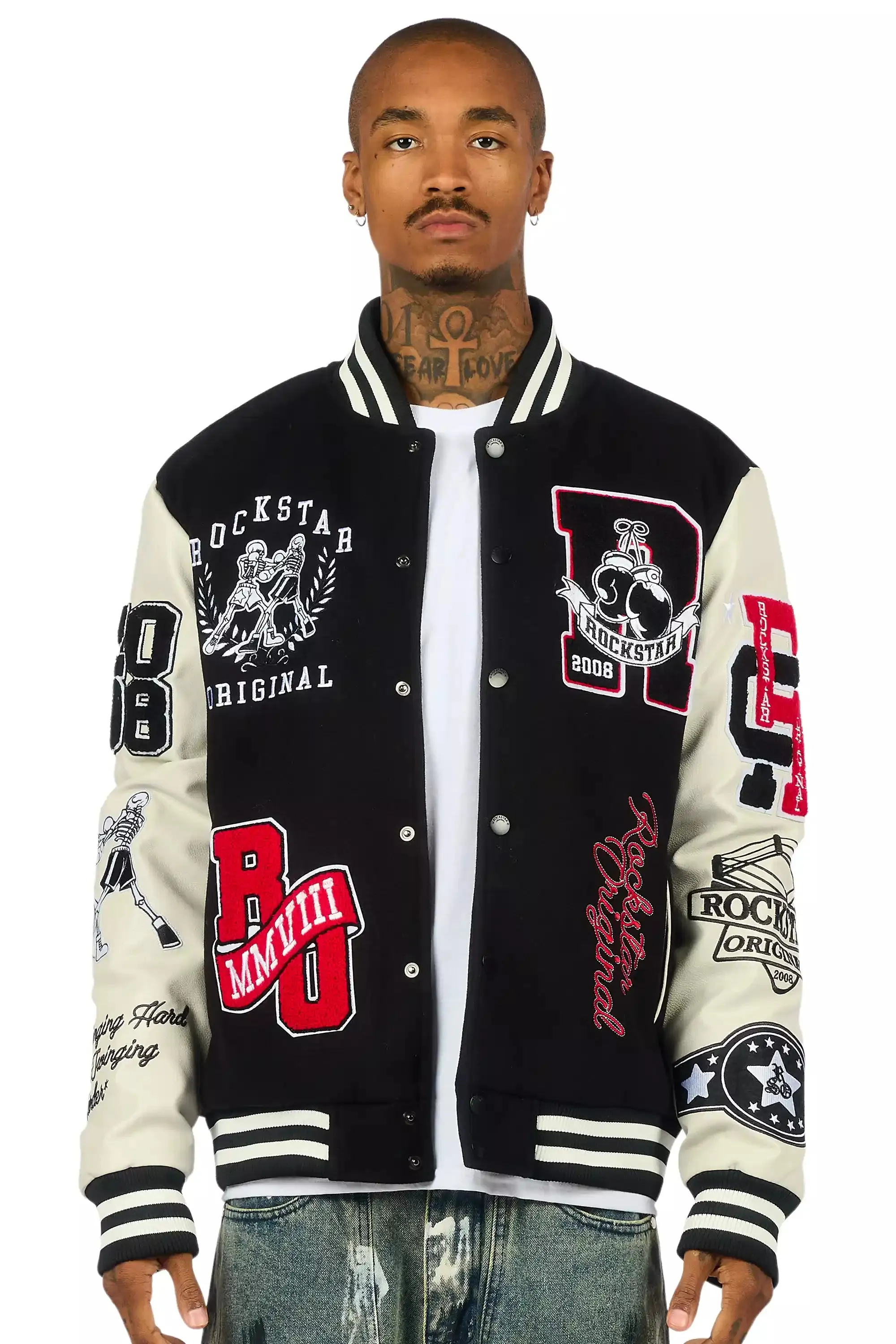 Lutador Black Varsity Jacket sold by Rockstar Original product image thumbnail 2