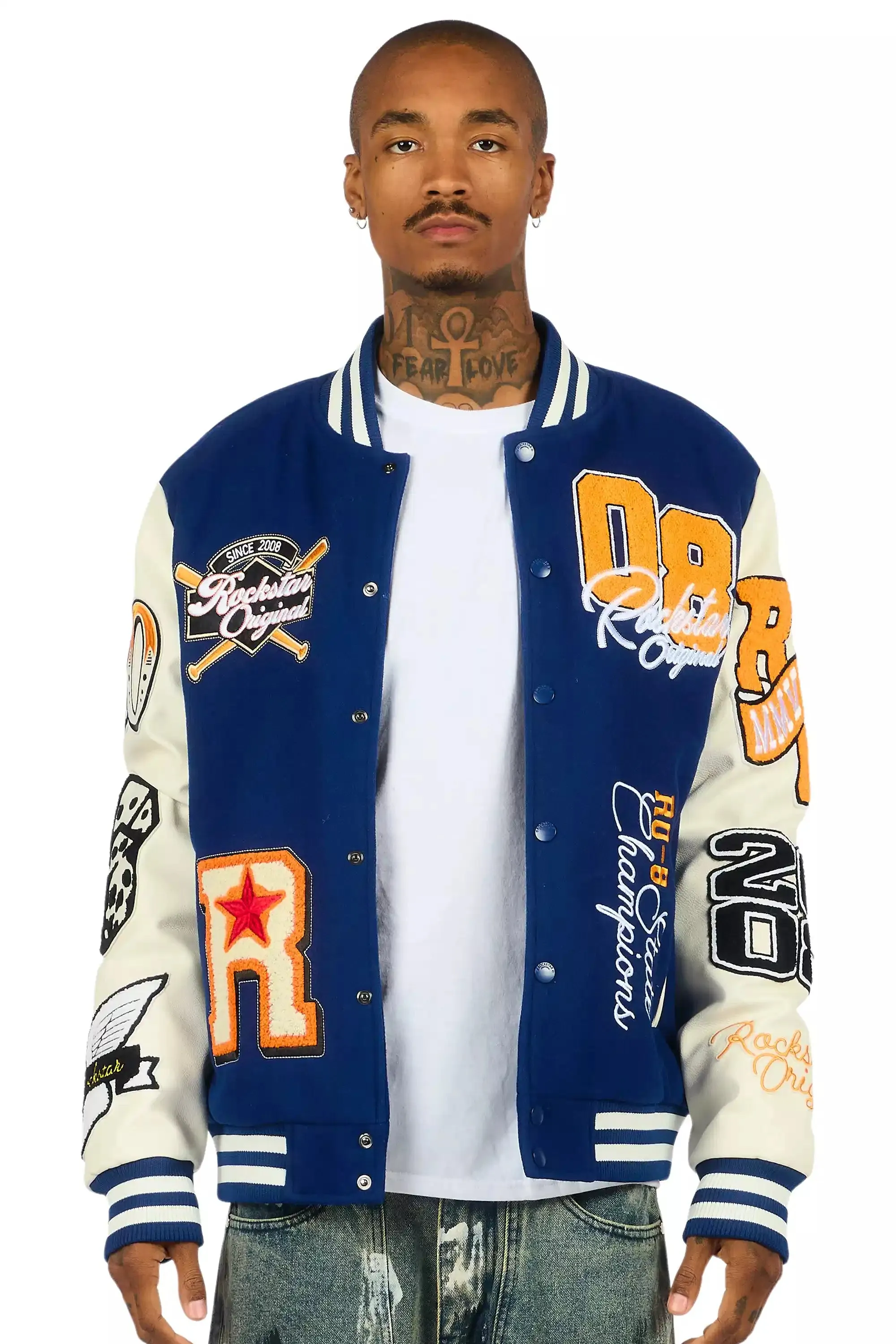 Forbidden Navy Varsity Jacket sold by Rockstar Original product image thumbnail 3
