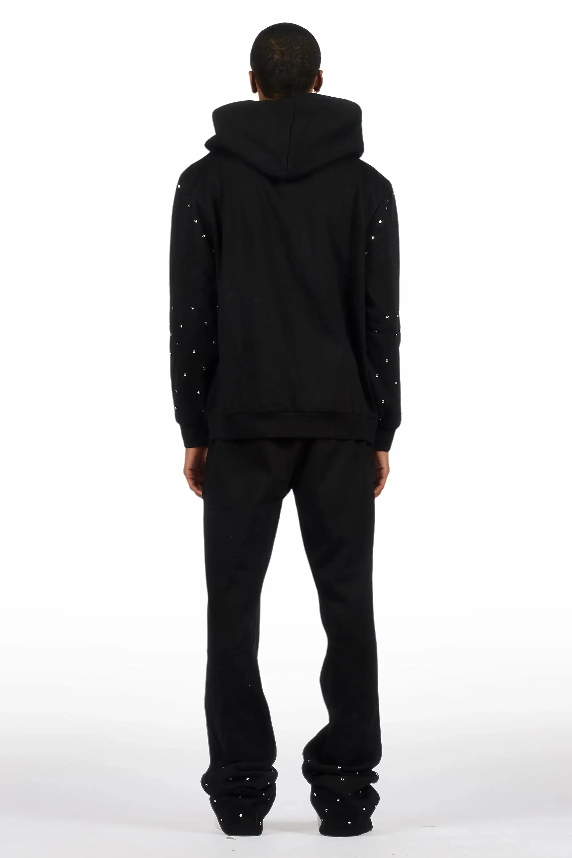Otik Black Rhinestone Hoodie Baggy Fit Pant Track Set sold by Rockstar Original product image thumbnail 4