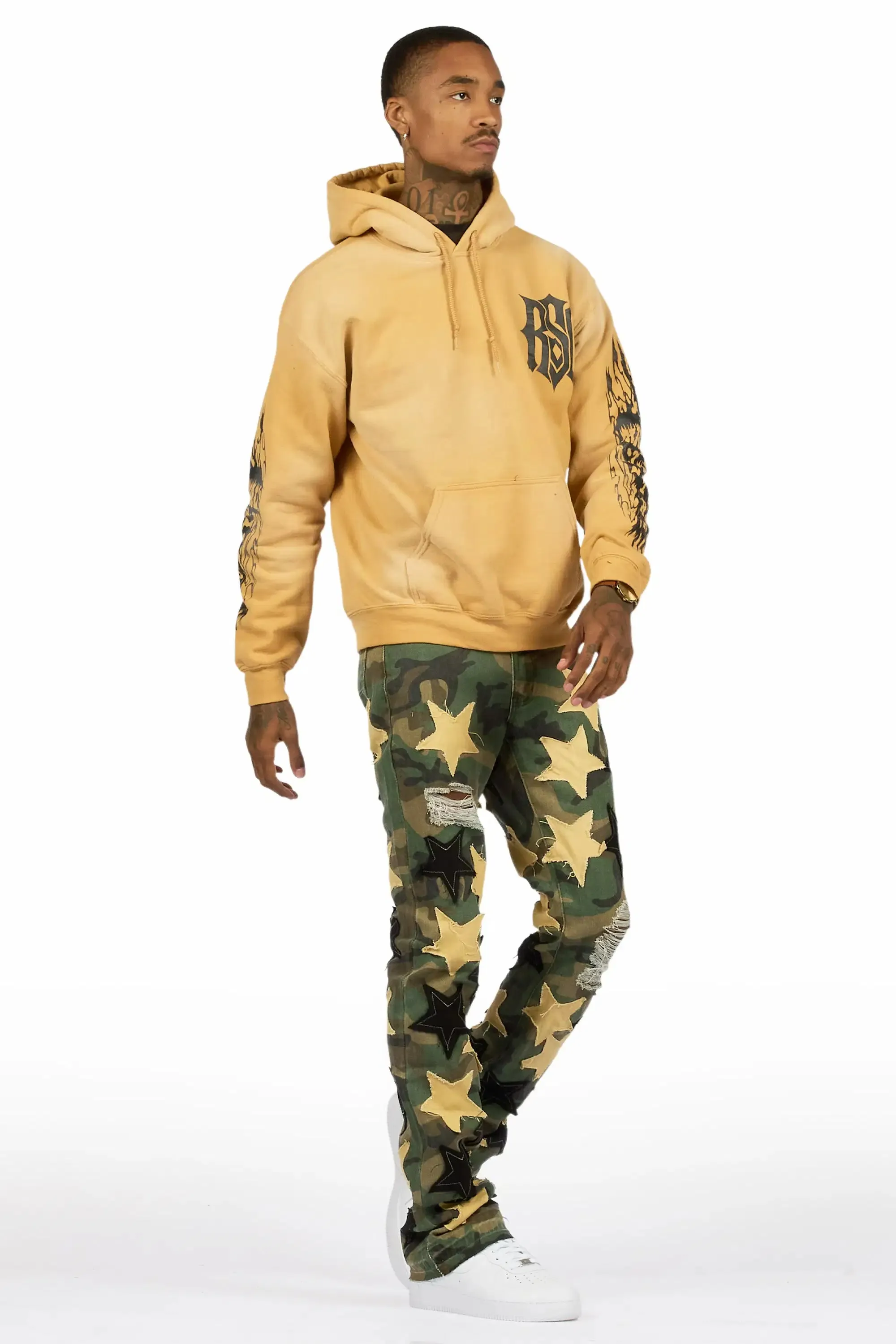 StarLane Faded Camo Stacked Flare Jean sold by Rockstar Original product image thumbnail 4