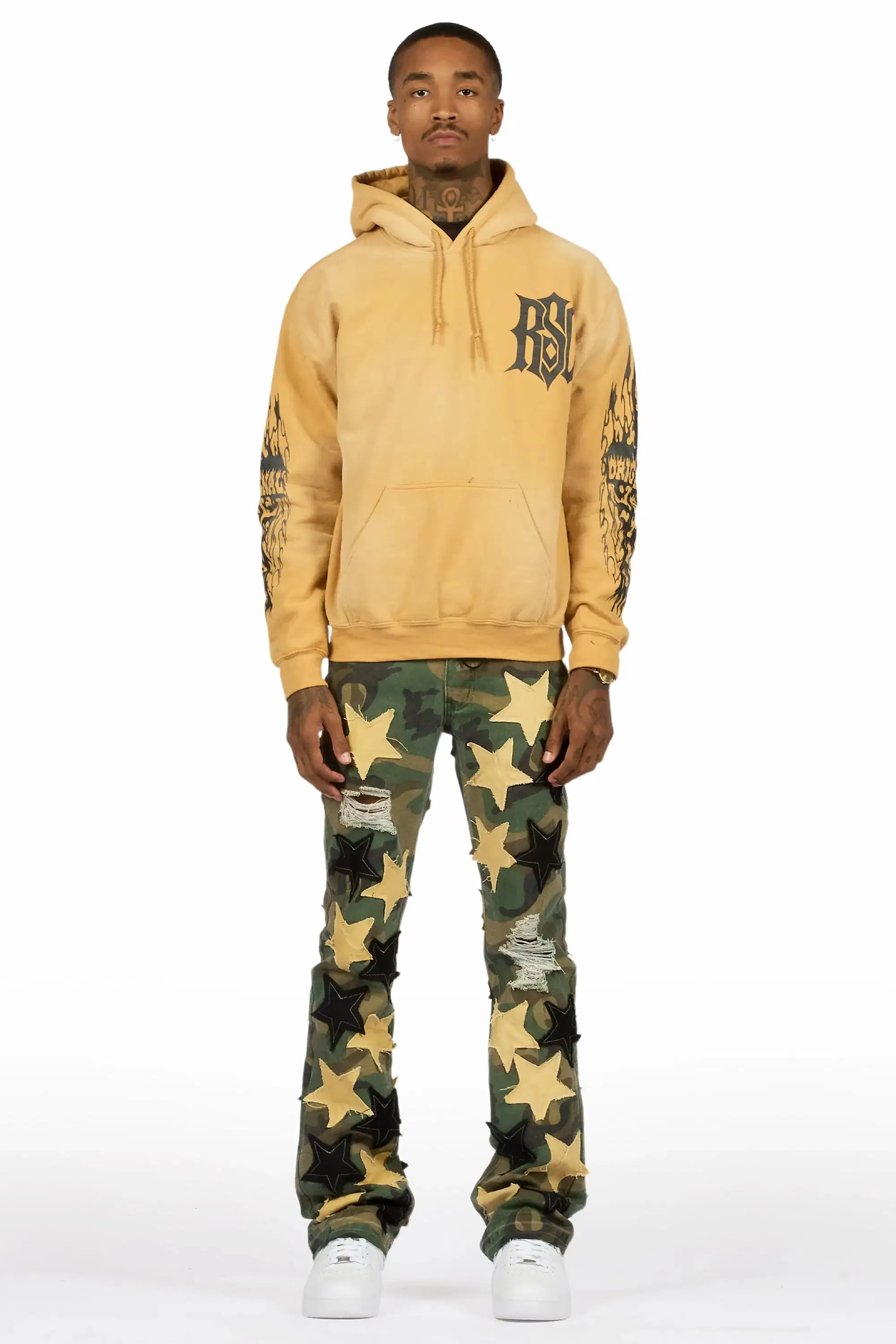 StarLane Faded Camo Stacked Flare Jean sold by Rockstar Original product image thumbnail 3