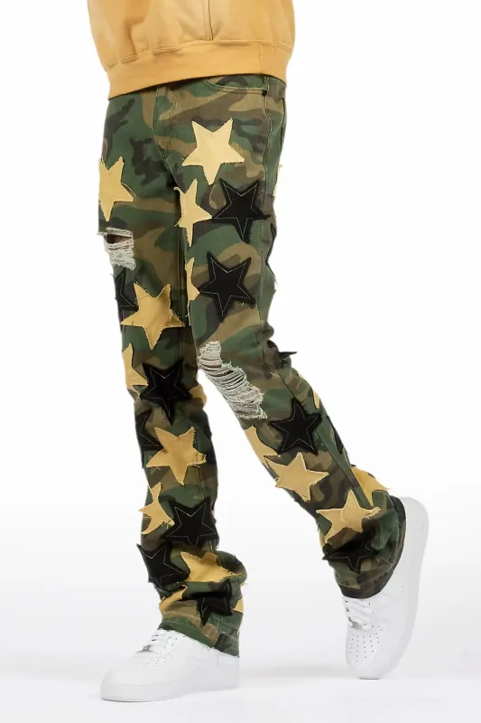 StarLane Faded Camo Stacked Flare Jean sold by Rockstar Original