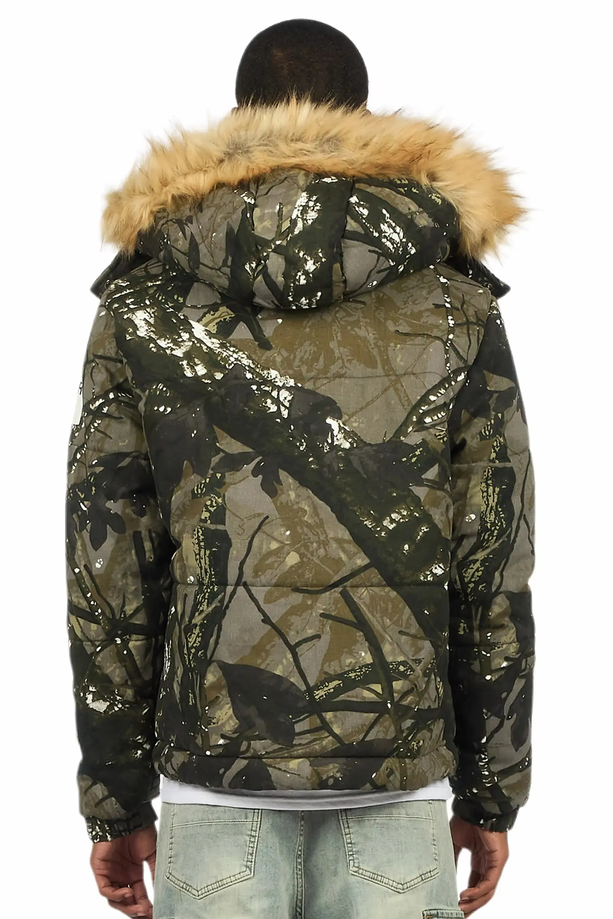 Bevis Camo Puffer Jacket With Faux Fur Hood sold by Rockstar Original product image thumbnail 5