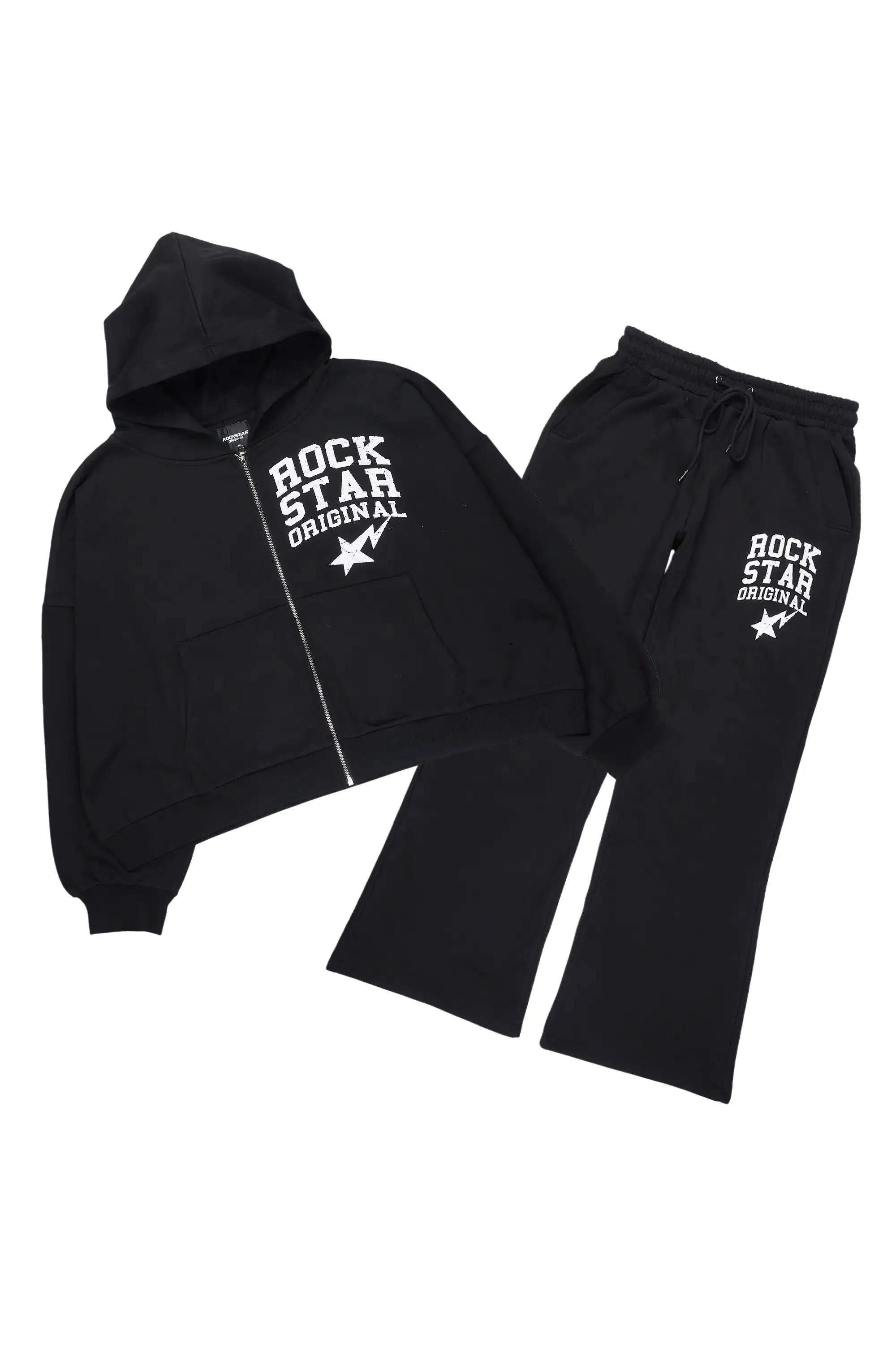 Staple Black Hoodie Baggy Fit Pant Track Set sold by Rockstar Original