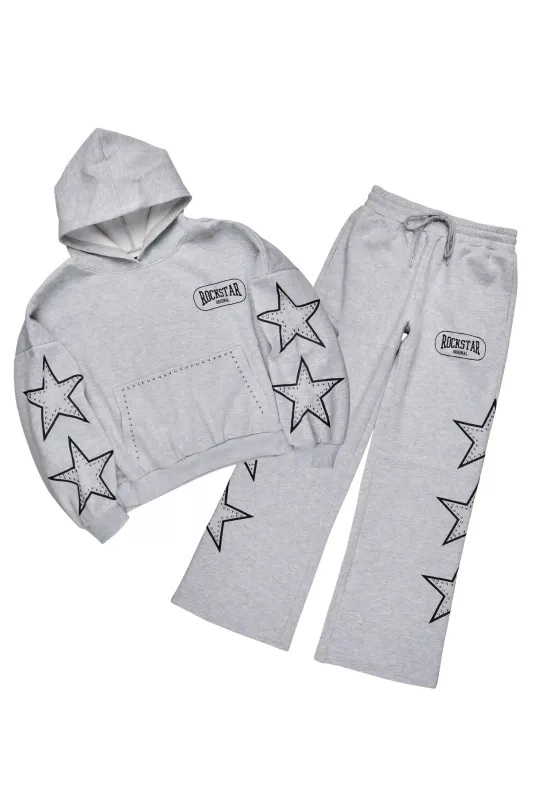 Zirka Heather Grey Hoodie Baggy Fit Pant Track Set sold by Rockstar Original