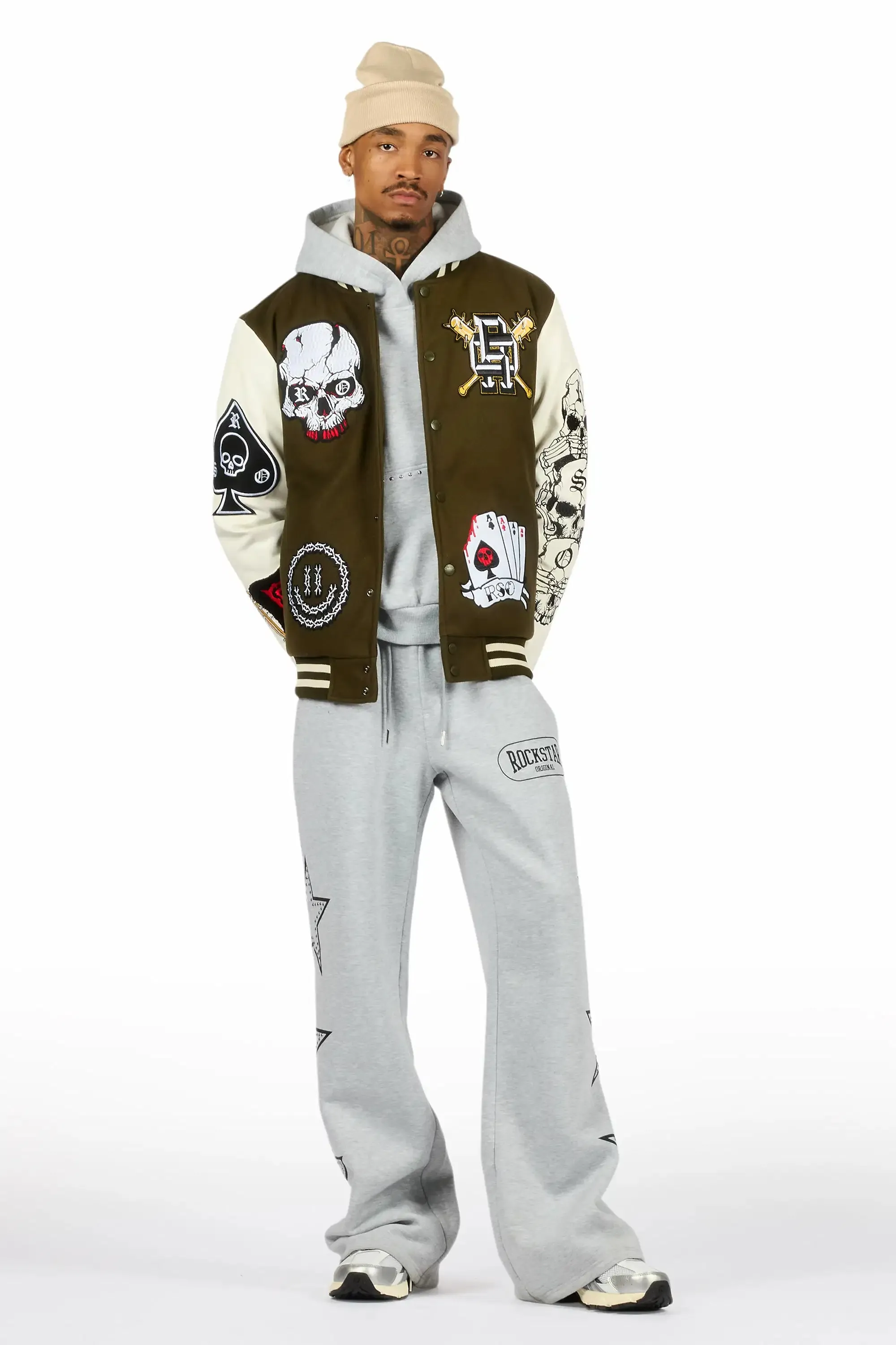 Zirka Heather Grey Hoodie Baggy Fit Pant Track Set sold by Rockstar Original product image thumbnail 3