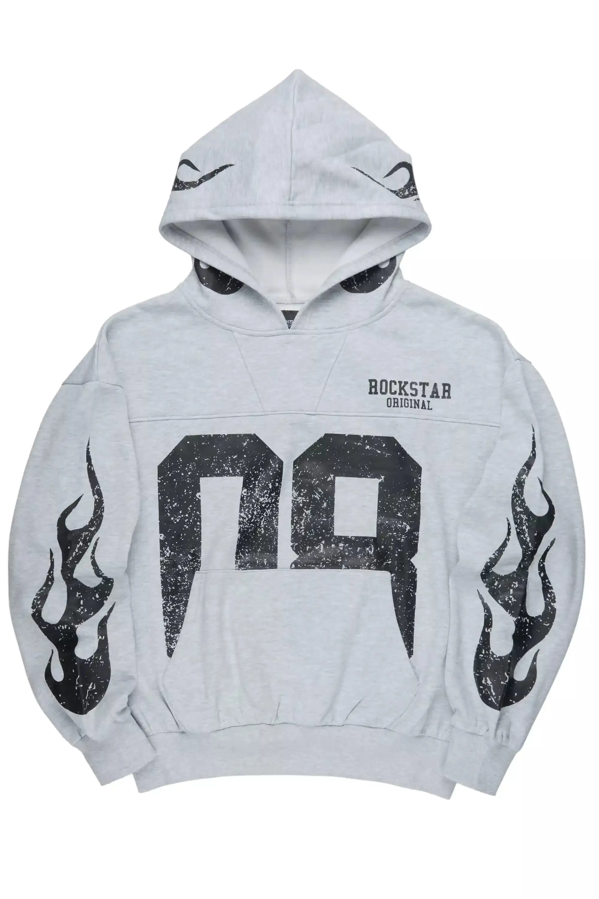 Aubin Heather Grey Boxy Crop Hoodie sold by Rockstar Original