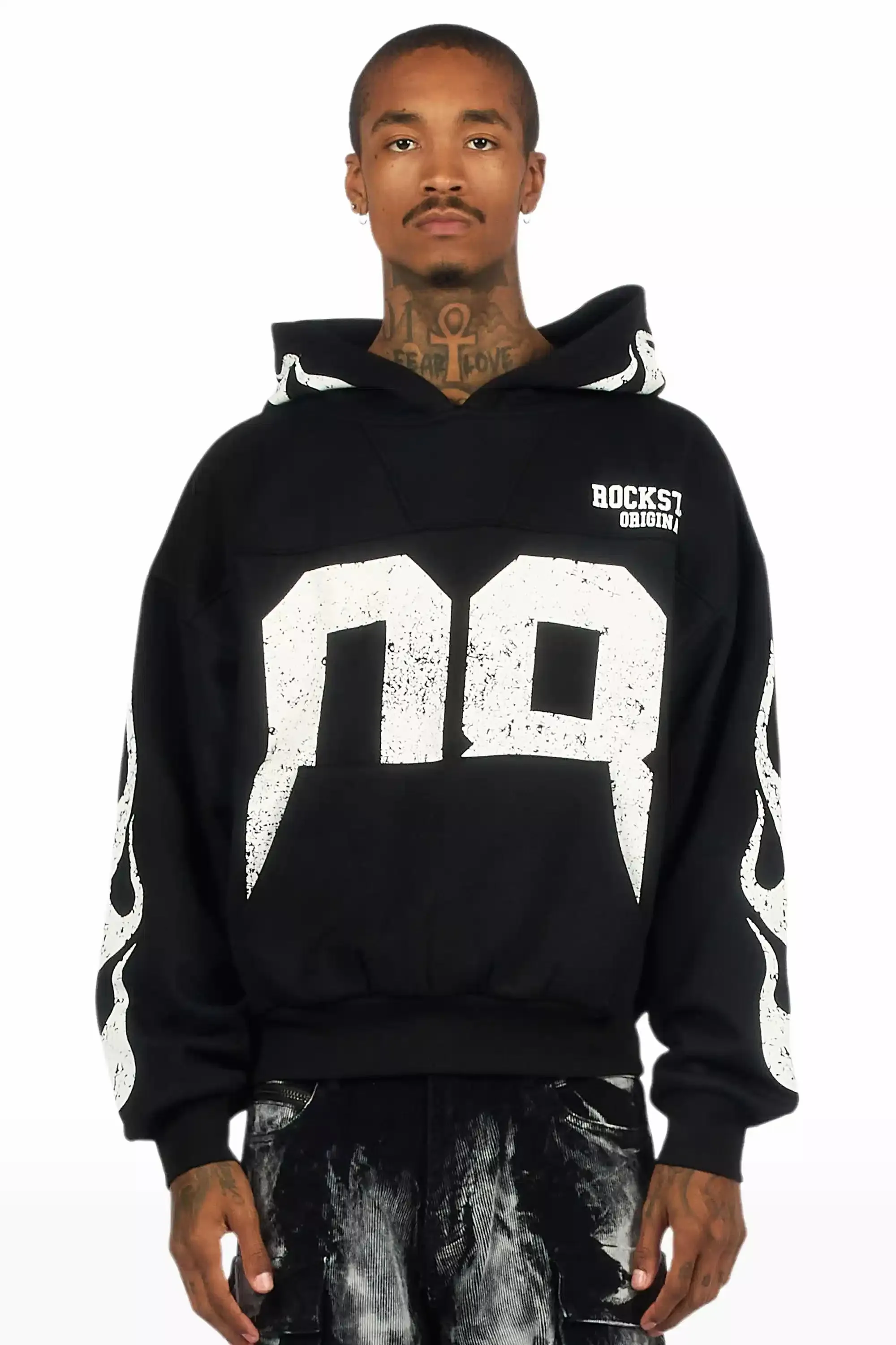 Aubin Black Boxy Crop Hoodie sold by Rockstar Original product image thumbnail 2