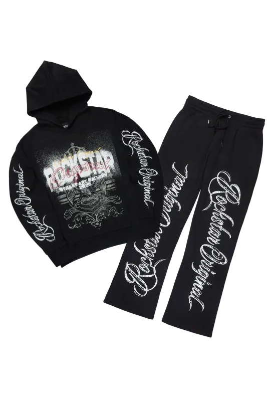 Enkel Black Hoodie/Baggy Pant Track Set sold by Rockstar Original