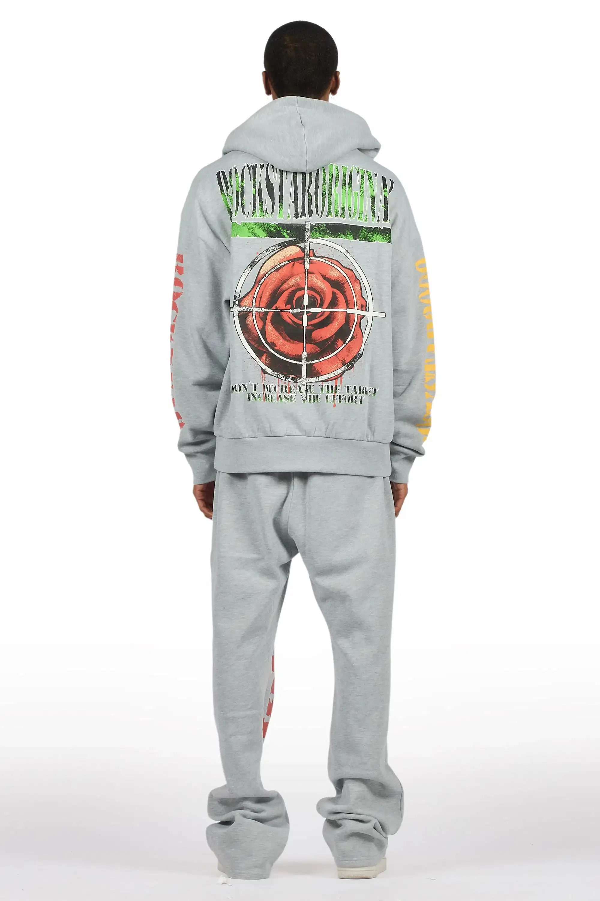 Killshot Romance Heather Grey Hoodie/Baggy Pant Track Set sold by Rockstar Original product image thumbnail 4