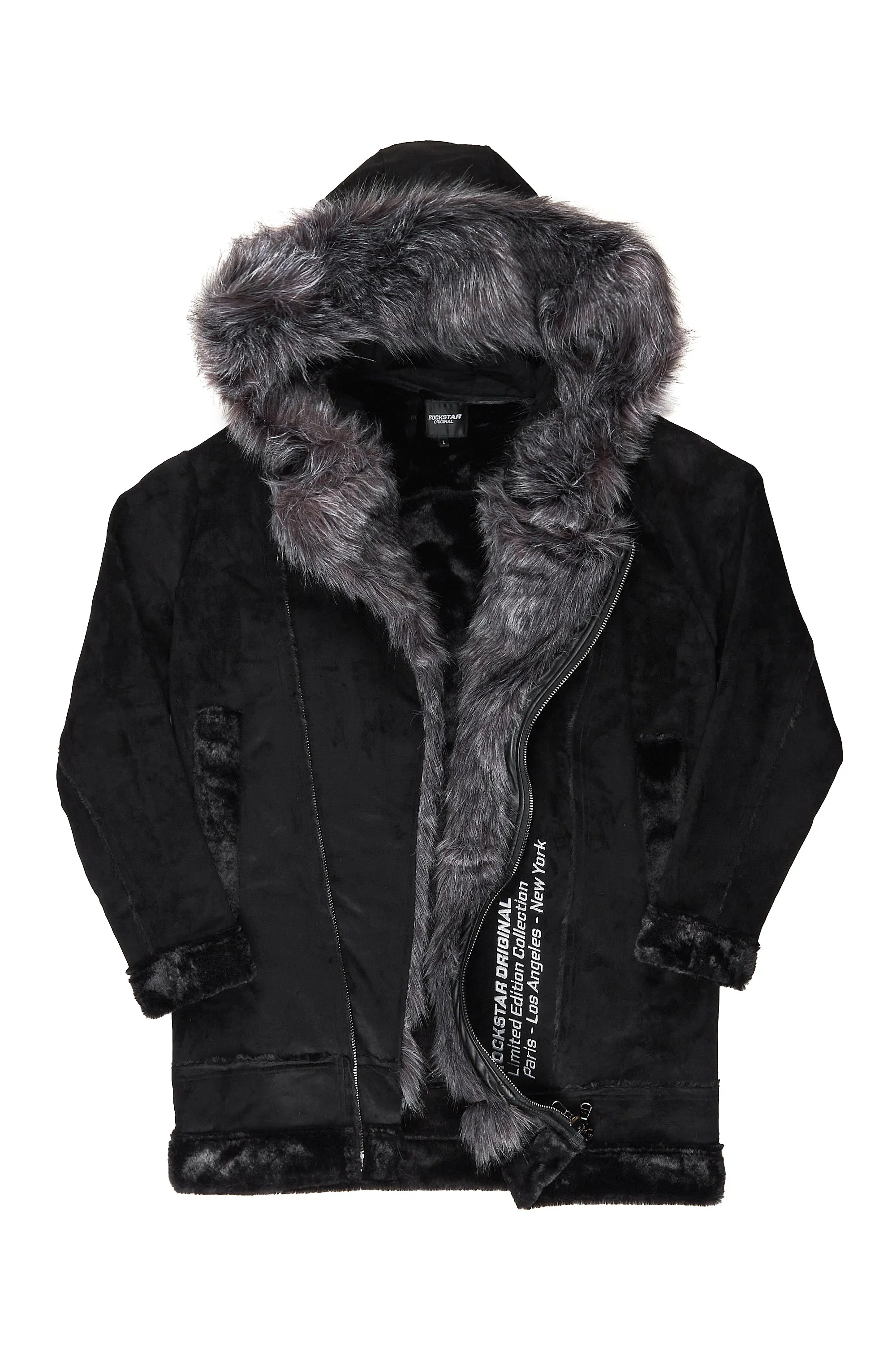 Keegan 3.0 Black Faux Fur Jacket sold by Rockstar Original product image thumbnail 2