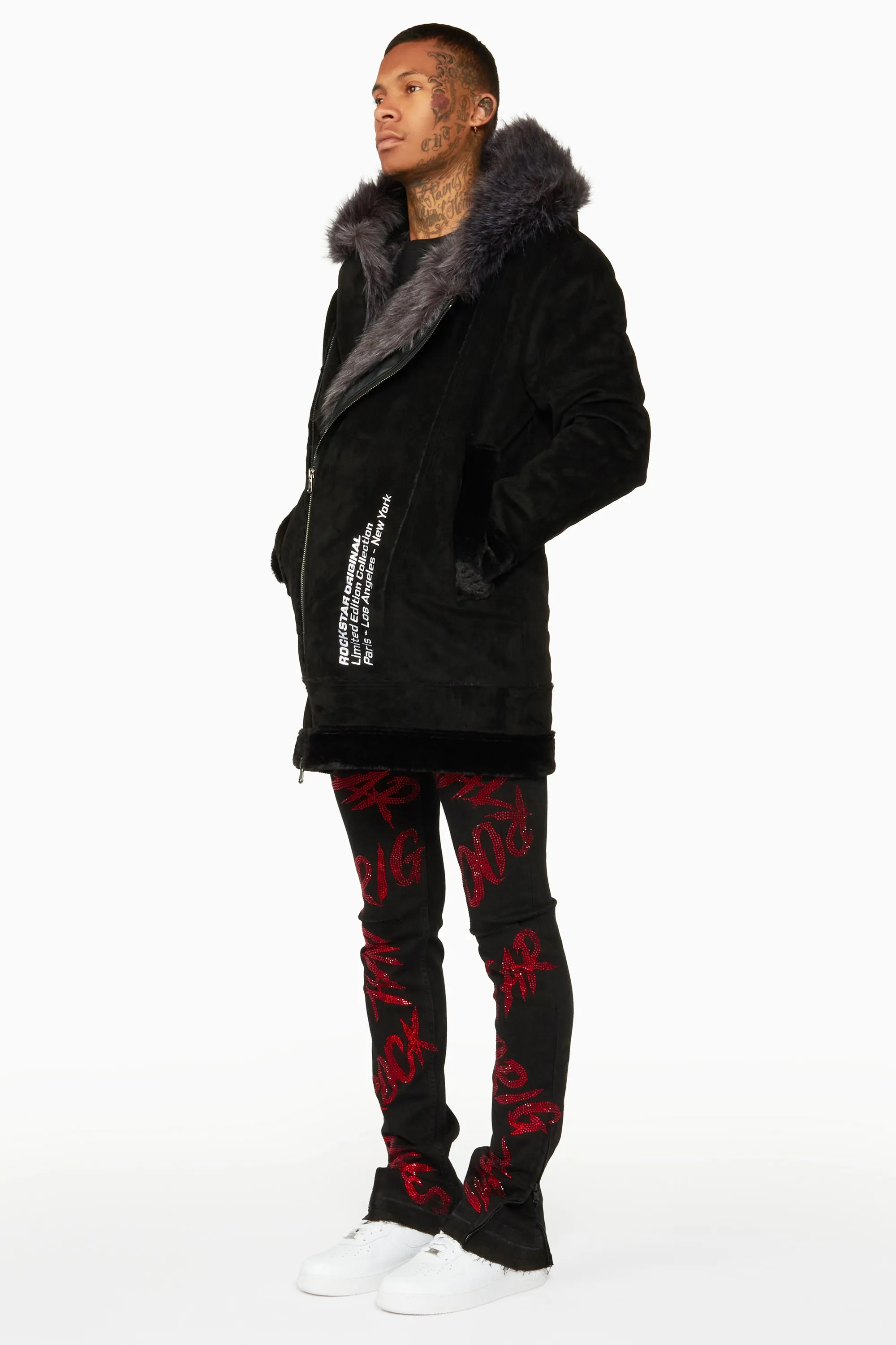 Keegan 3.0 Black Faux Fur Jacket sold by Rockstar Original product image thumbnail 4