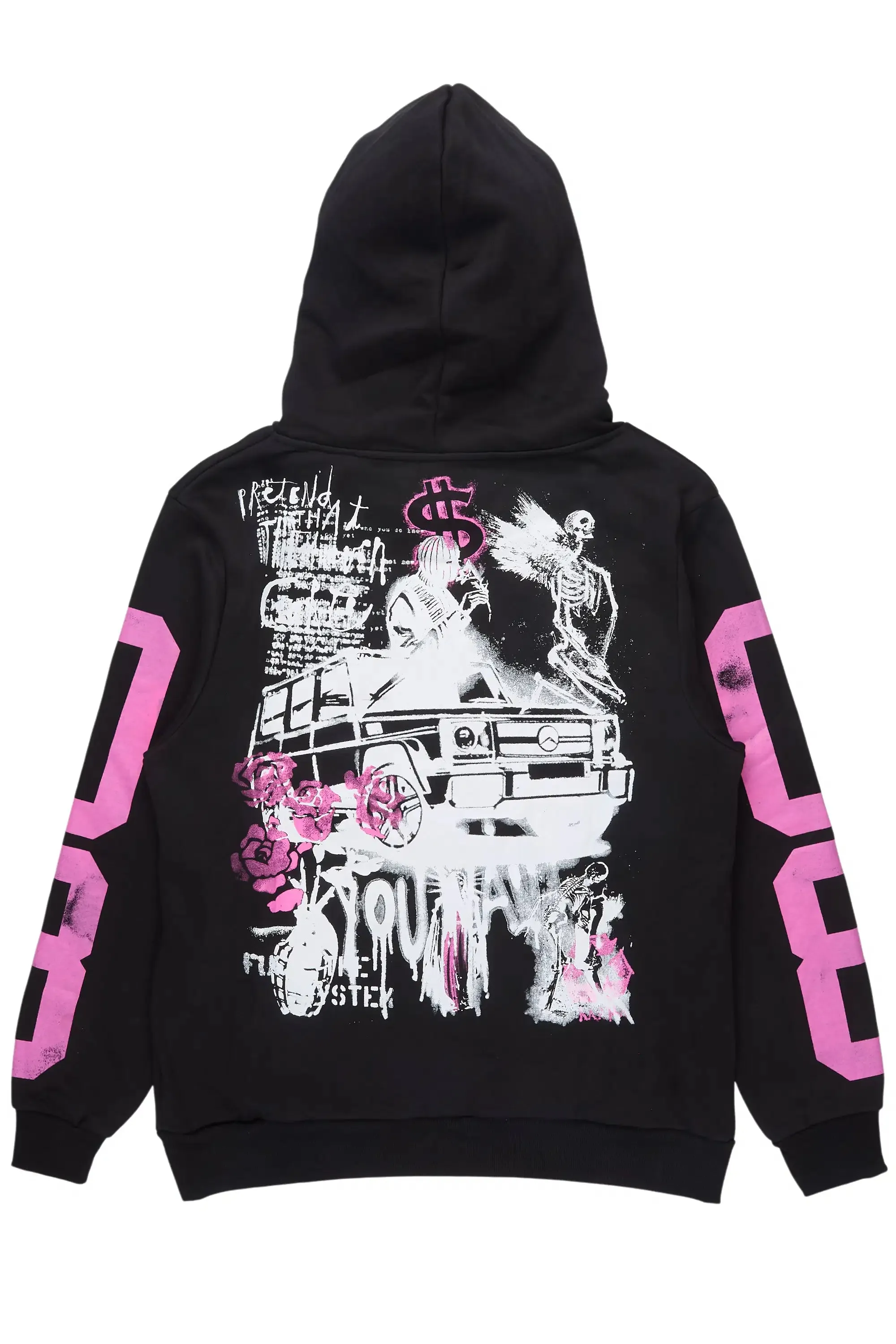 Grill Black/Pink Graphic Relaxed Hoodie sold by Rockstar Original product image thumbnail 3