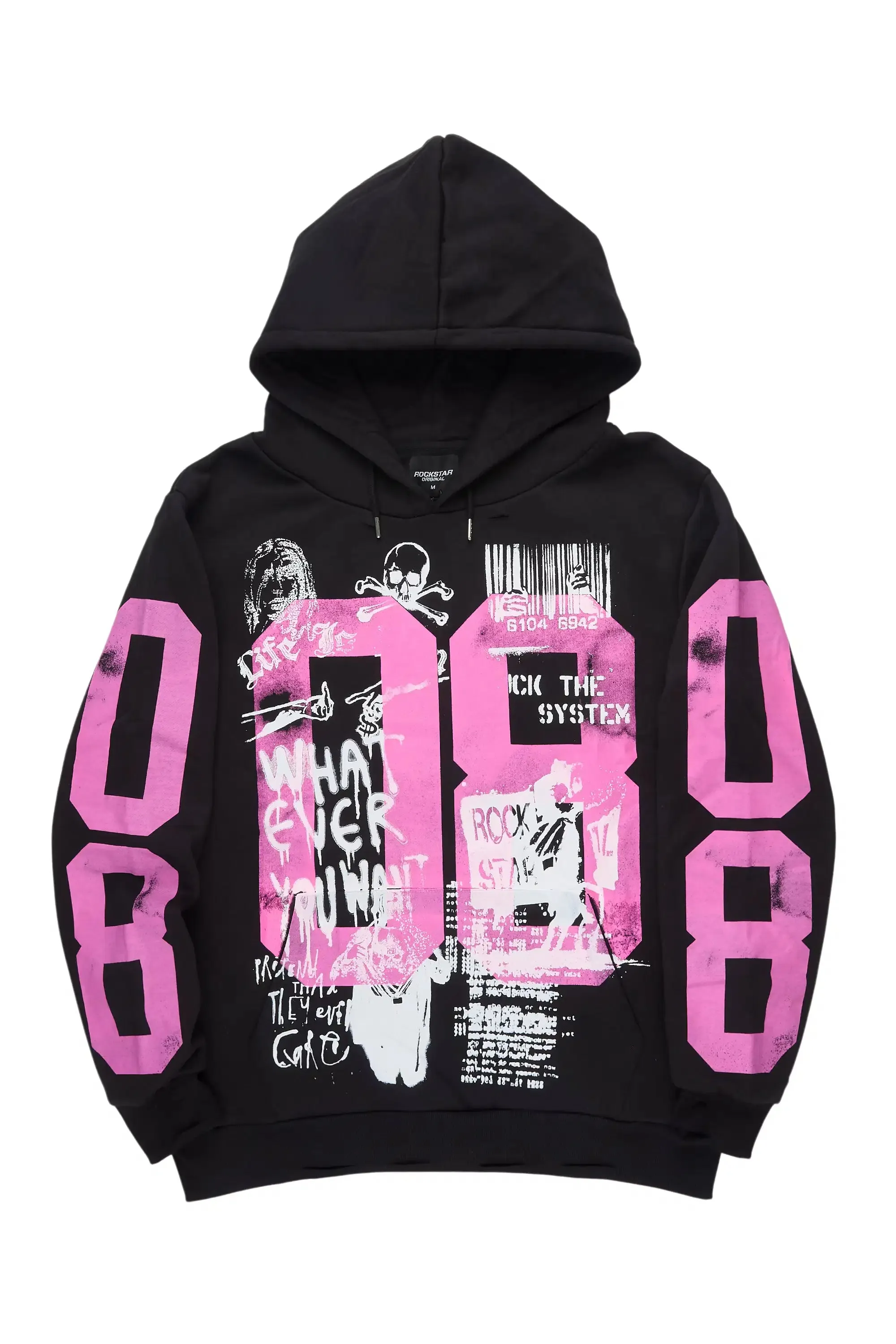Grill Black/Pink Graphic Relaxed Hoodie sold by Rockstar Original