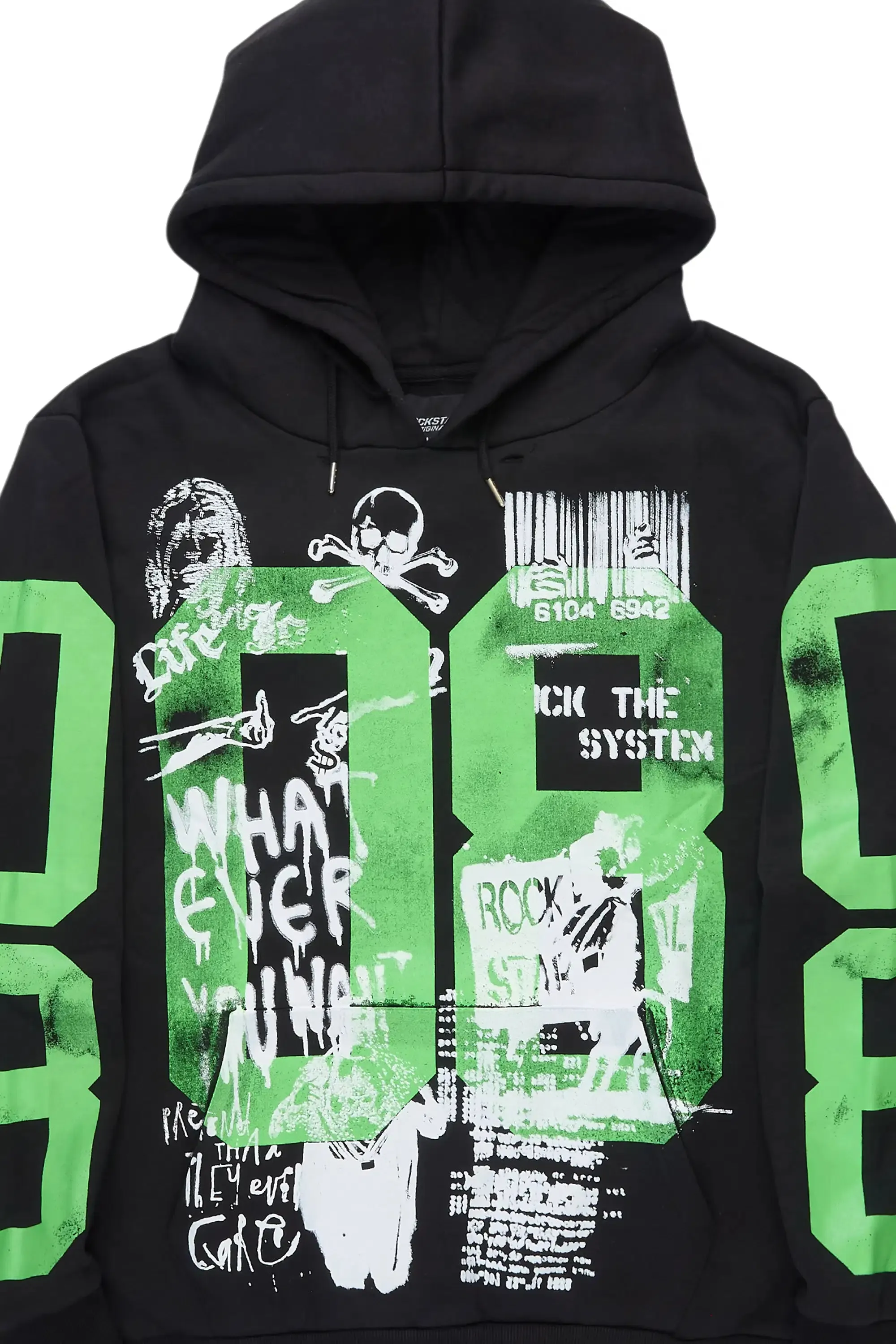 Grill Black/Green Graphic Relaxed Hoodie sold by Rockstar Original product image thumbnail 2
