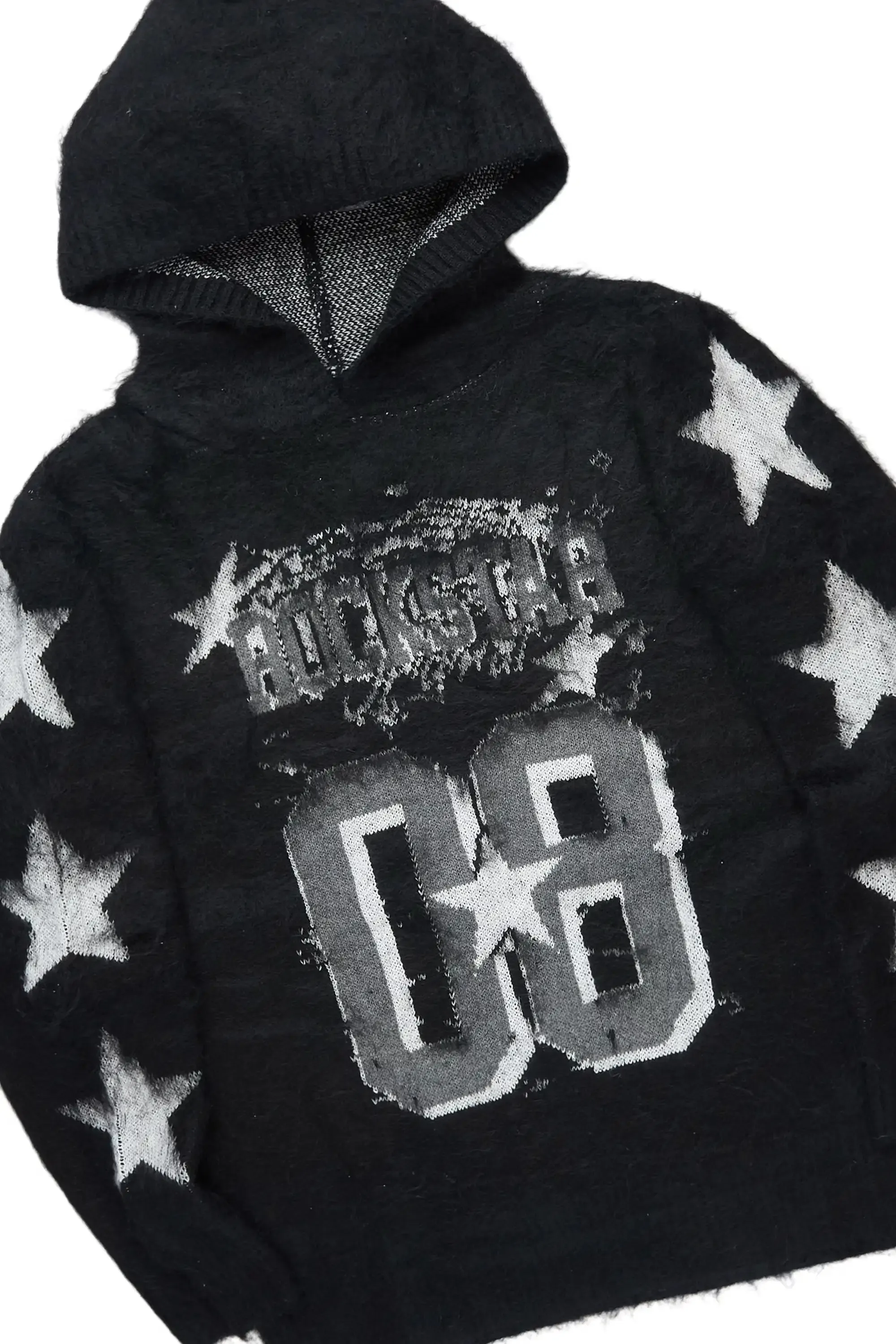 Allstar Black Hoodie Stacked Flare Knitted Mohair Track Set sold by Rockstar Original product image thumbnail 2