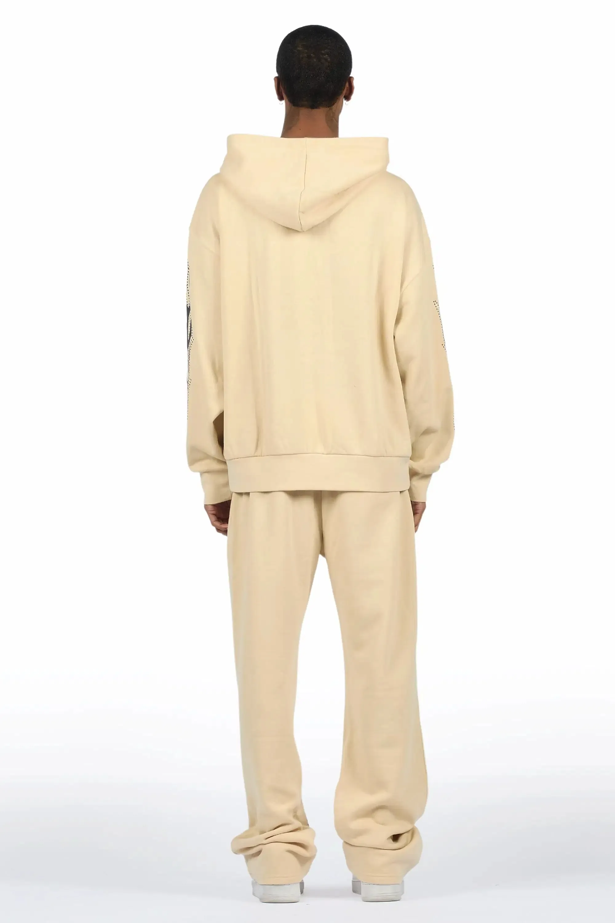 Glans Beige Hoodie/Baggy Pant Track Set sold by Rockstar Original product image thumbnail 5