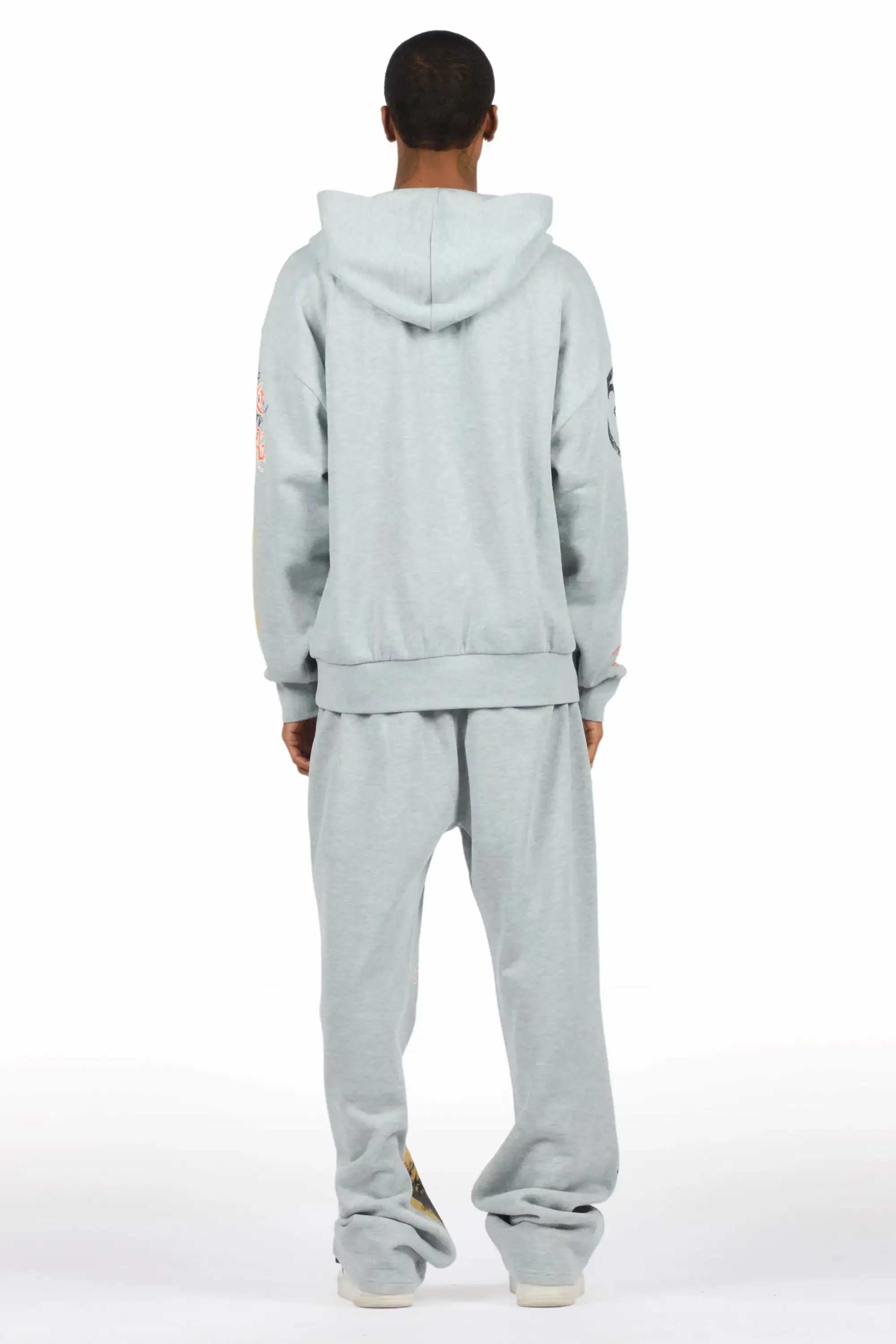 Suppersketch Heather Grey Hoodie/Baggy Track Pant Set sold by Rockstar Original product image thumbnail 5