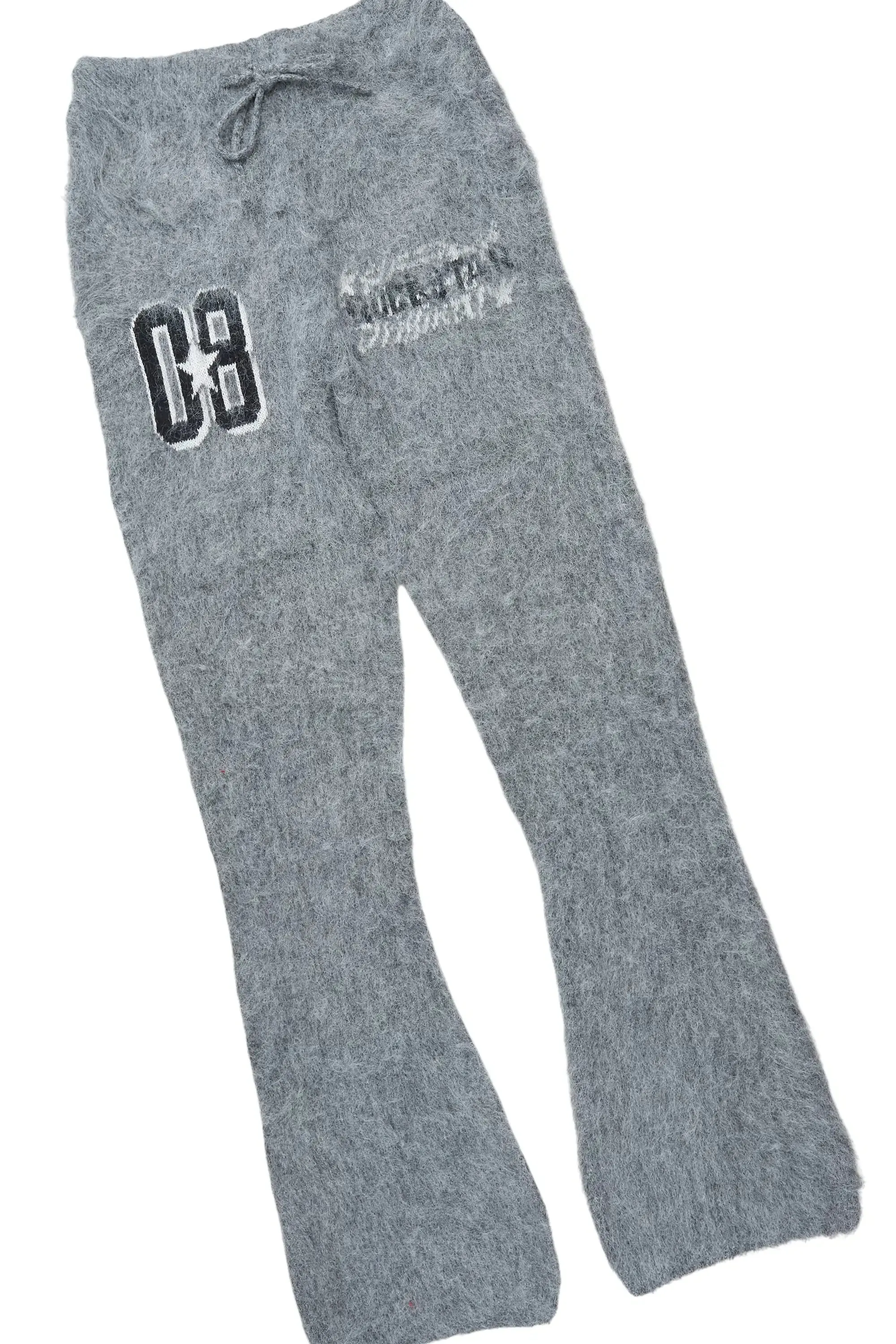 Allstar Grey Hoodie Stacked Flare Knitted Mohair Track Set sold by Rockstar Original product image thumbnail 4