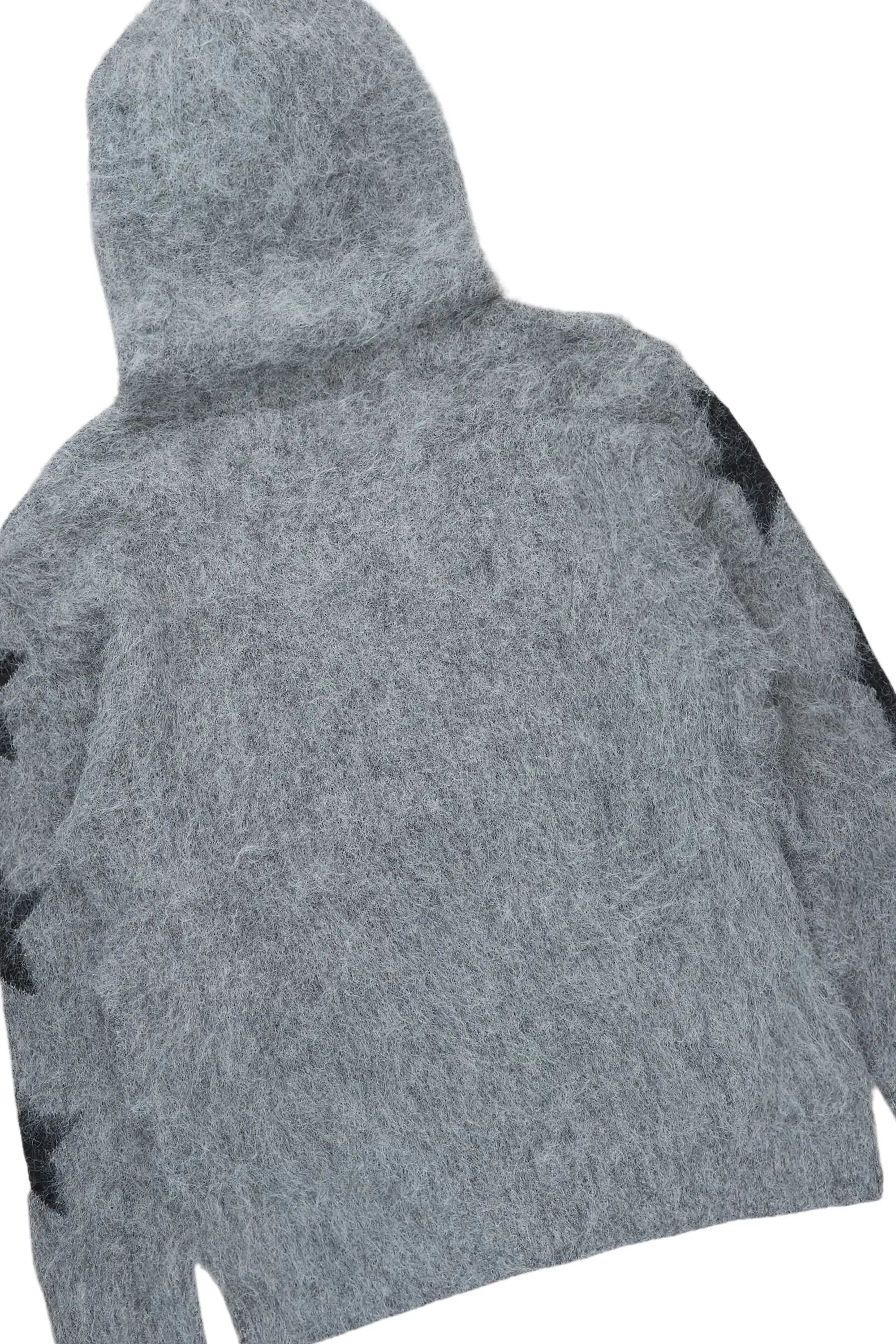 Allstar Grey Hoodie Stacked Flare Knitted Mohair Track Set sold by Rockstar Original product image thumbnail 3