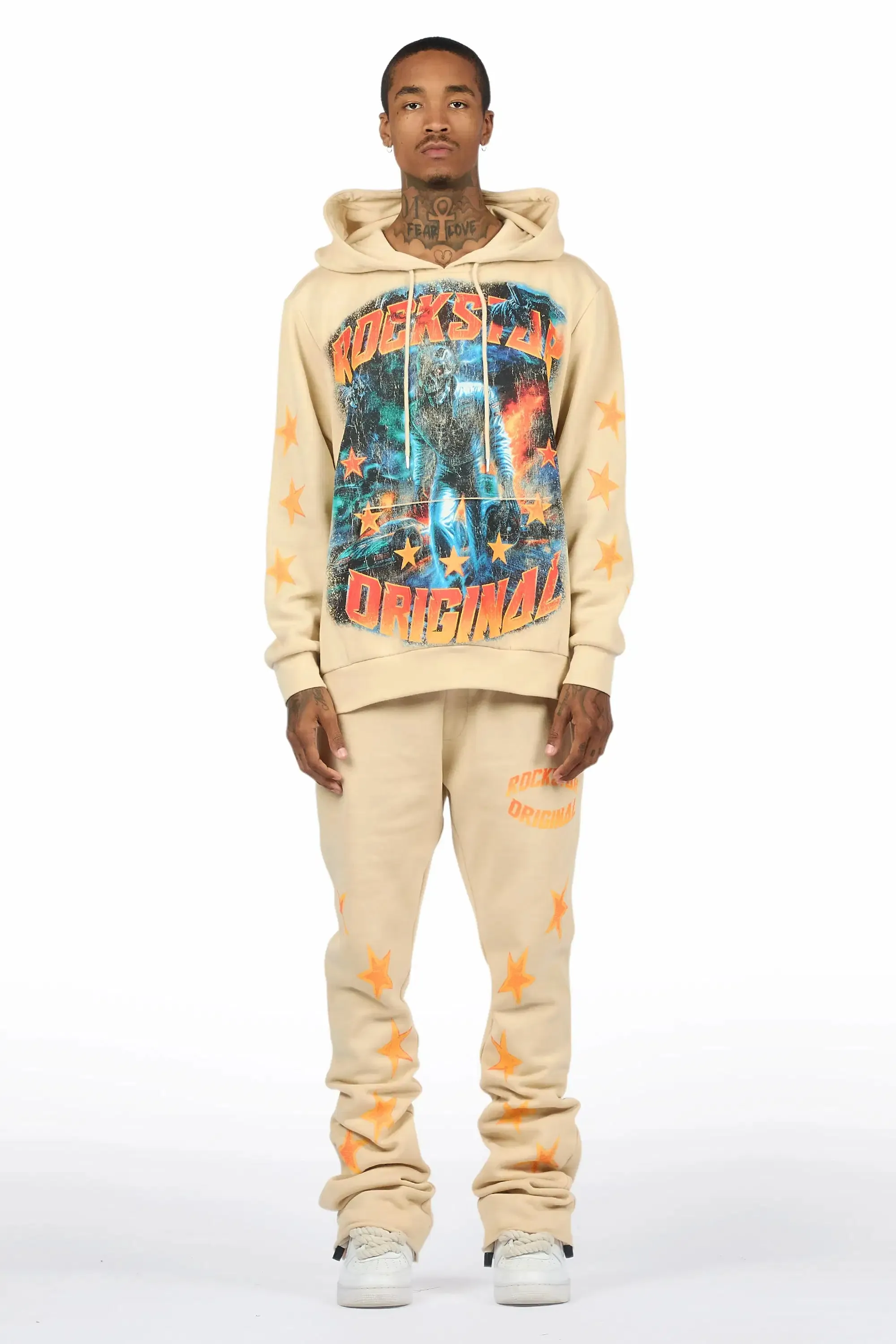 Torque Beige Hoodie/Stacked Pant Track Set sold by Rockstar Original product image thumbnail 2